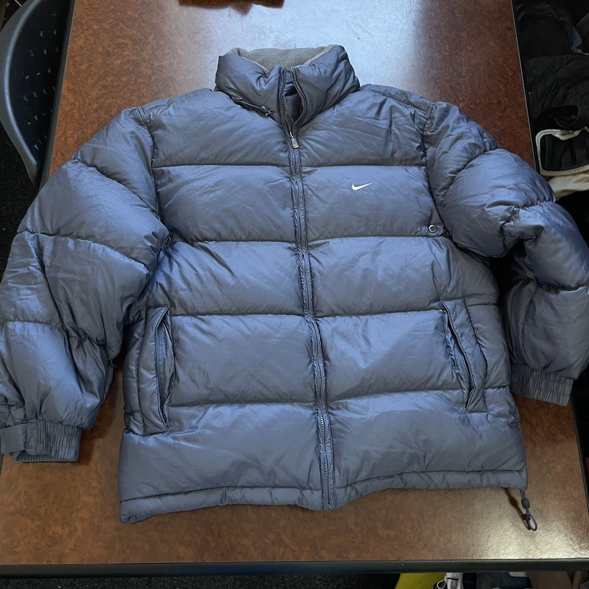 Nike × Vintage 90s Nike Retro Logo Vintage baggy Oversiz Puffer Down Jacket Size US L / EU 52-54 / 3 - 1 Thumbnail