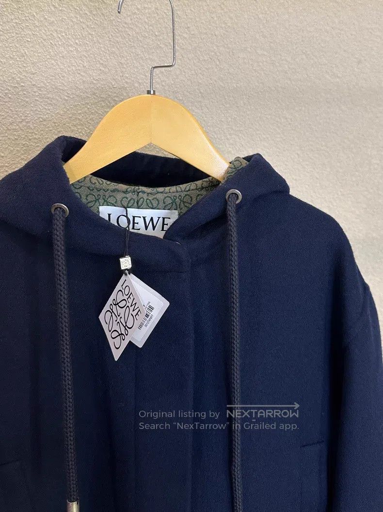 Loewe Loewe Logo Printed Hooded Wool Jacket Size XXS / US 00 / IT 34 - 5 Thumbnail