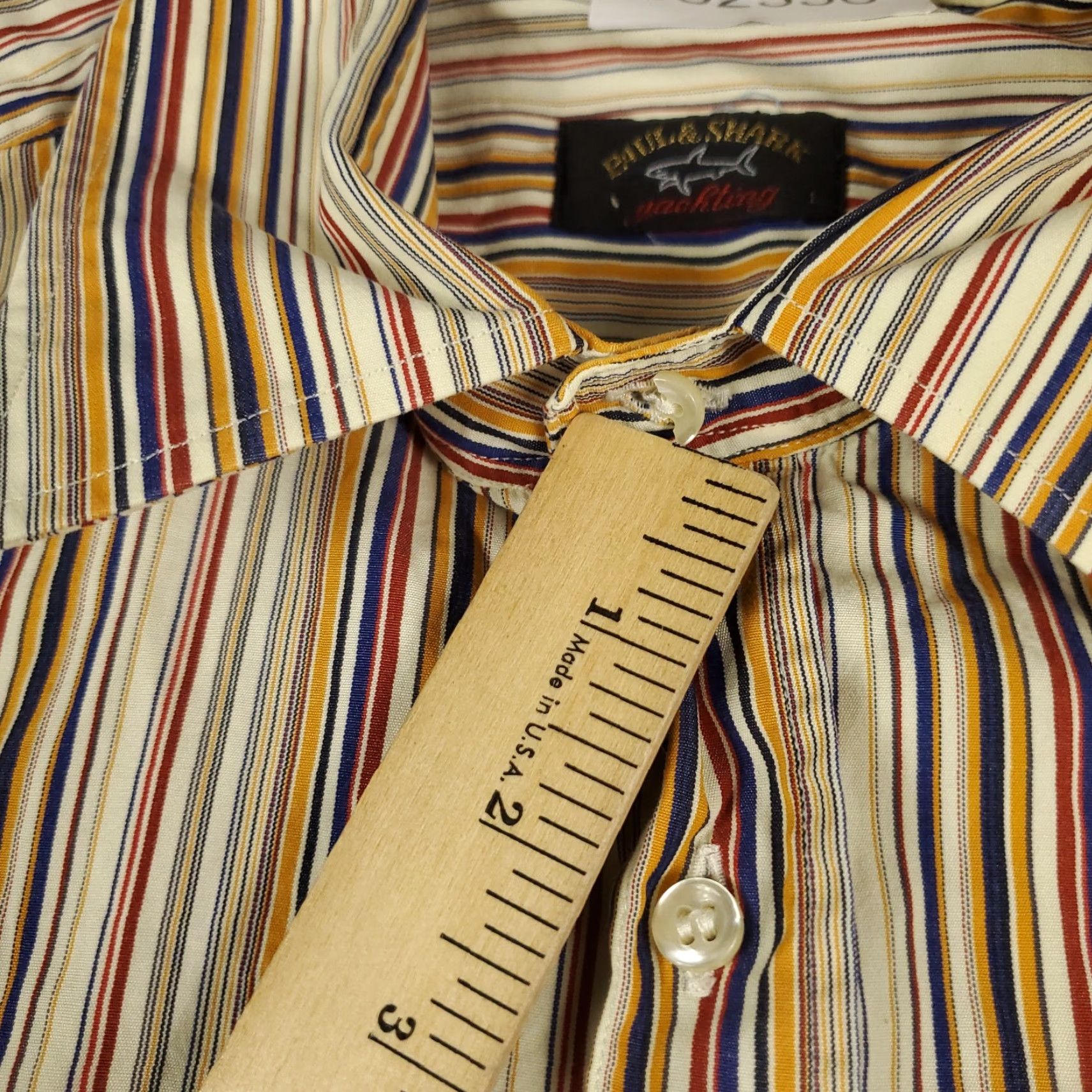 Paul & Shark Paul & Shark Button-Up Shirt Mens Large Beige Striped Long Sleeve Casual Classic Size US L / EU 52-54 / 3 - 3 Thumbnail
