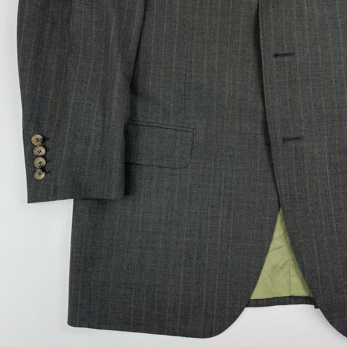 Designer × Pal Zileri Pal Zileri Stripped Single Breasted 3 Btn Suit Size 40R - 6 Thumbnail