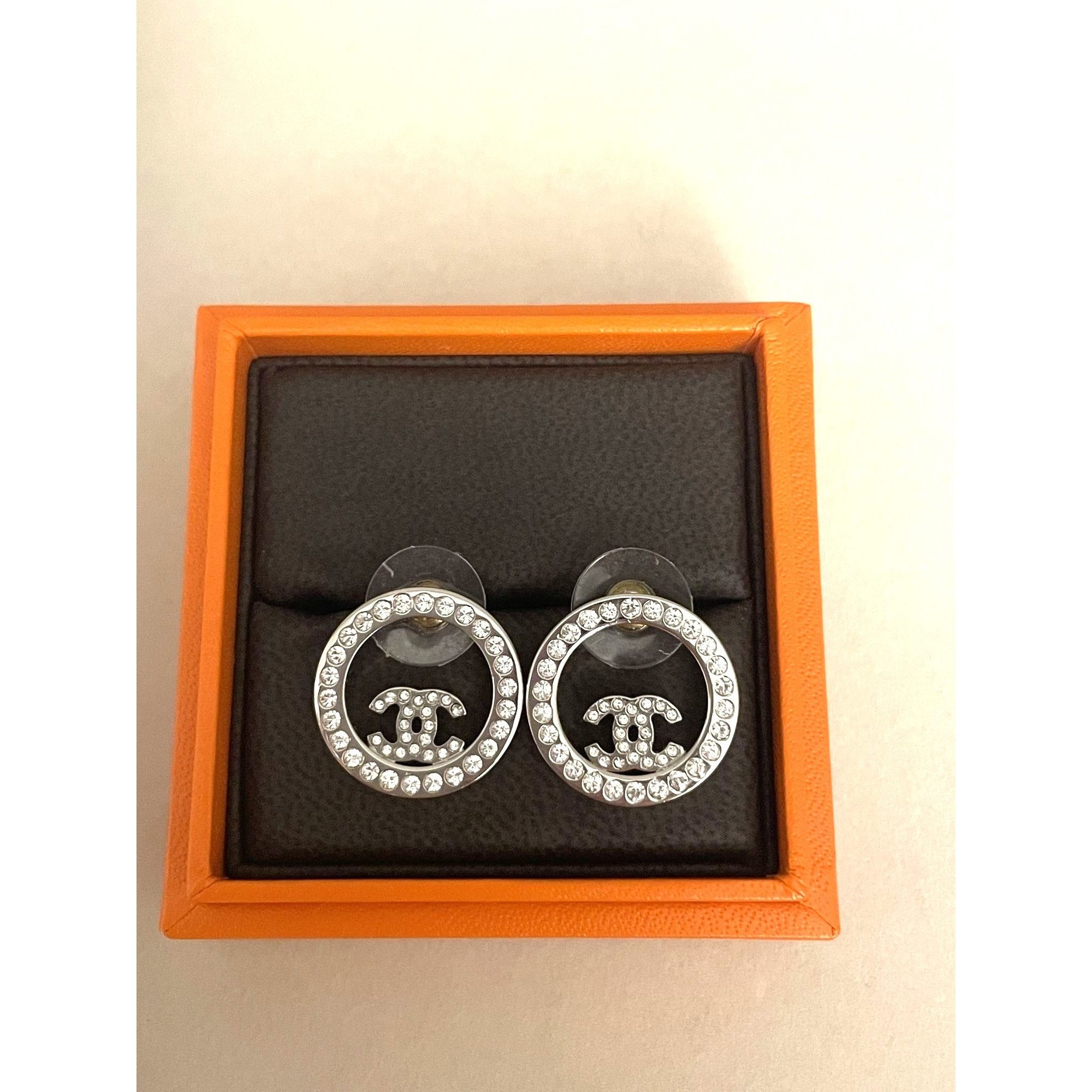 Chanel Chanel Crystal Circle Logo Earrings Size ONE SIZE - 3 Thumbnail