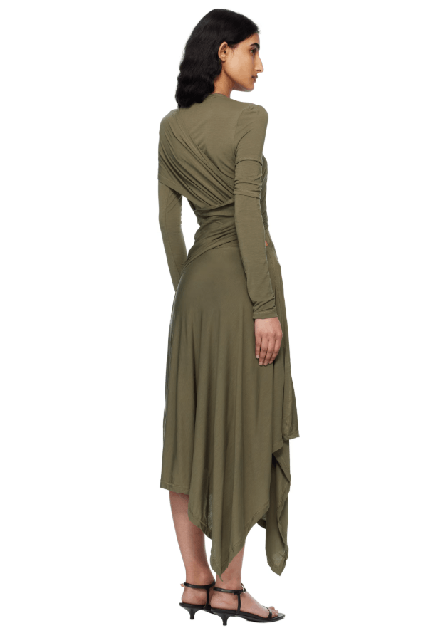 Helmut Lang BNWT SS25 HELMUT LANG KHAKI PROTECTION MIDI DRESS L Size L / US 10 / IT 46 - 13 Thumbnail