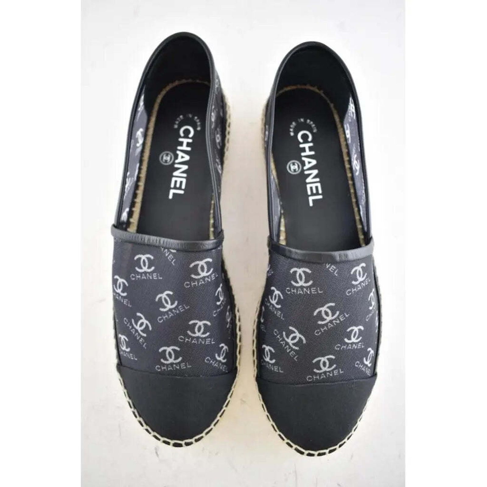 Chanel 19P Mesh CC Logo Classic Double Sole Espadrille Flat 40 Size US 10 / IT 40 - 4 Thumbnail