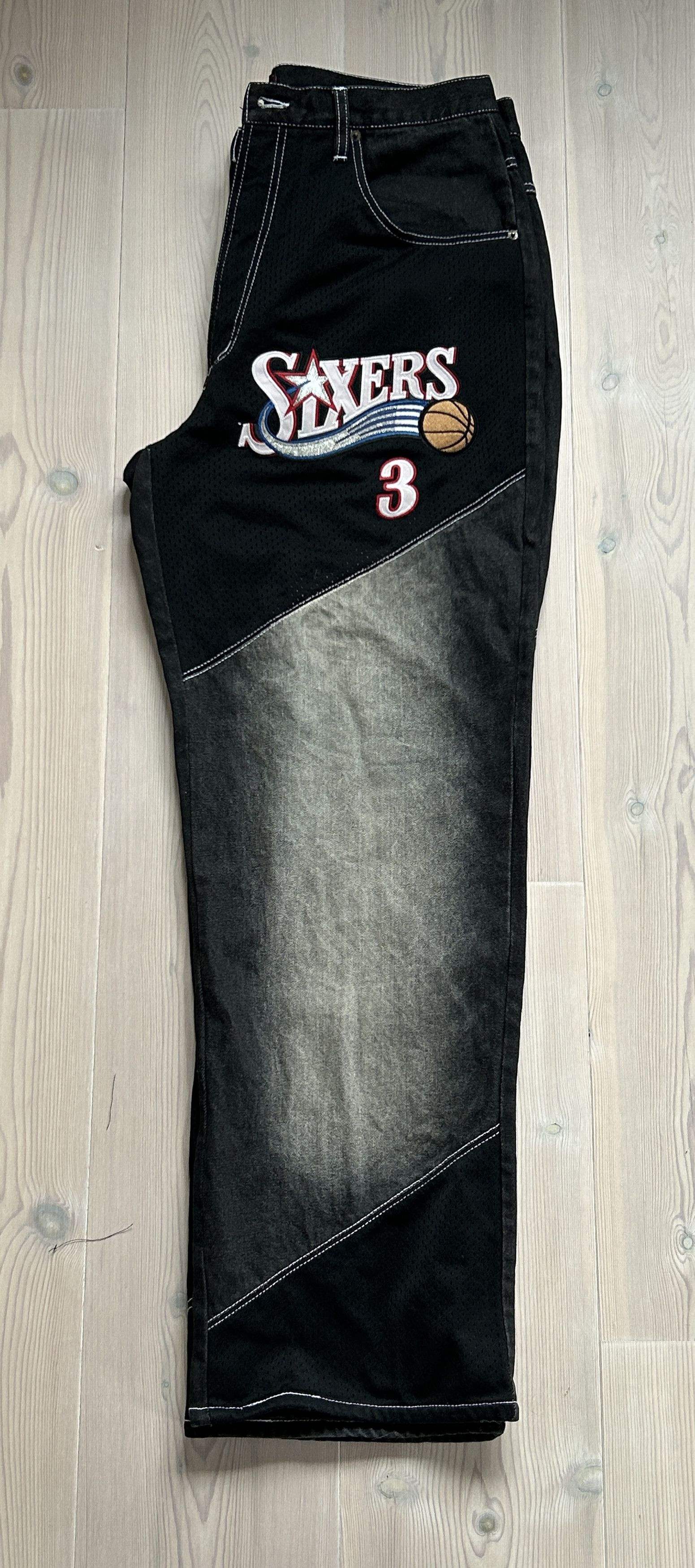 NBA Vintage UNK Denim NBA 76sixers Allan Iverson Jeans Size US 36 / EU 52 - 2 Thumbnail