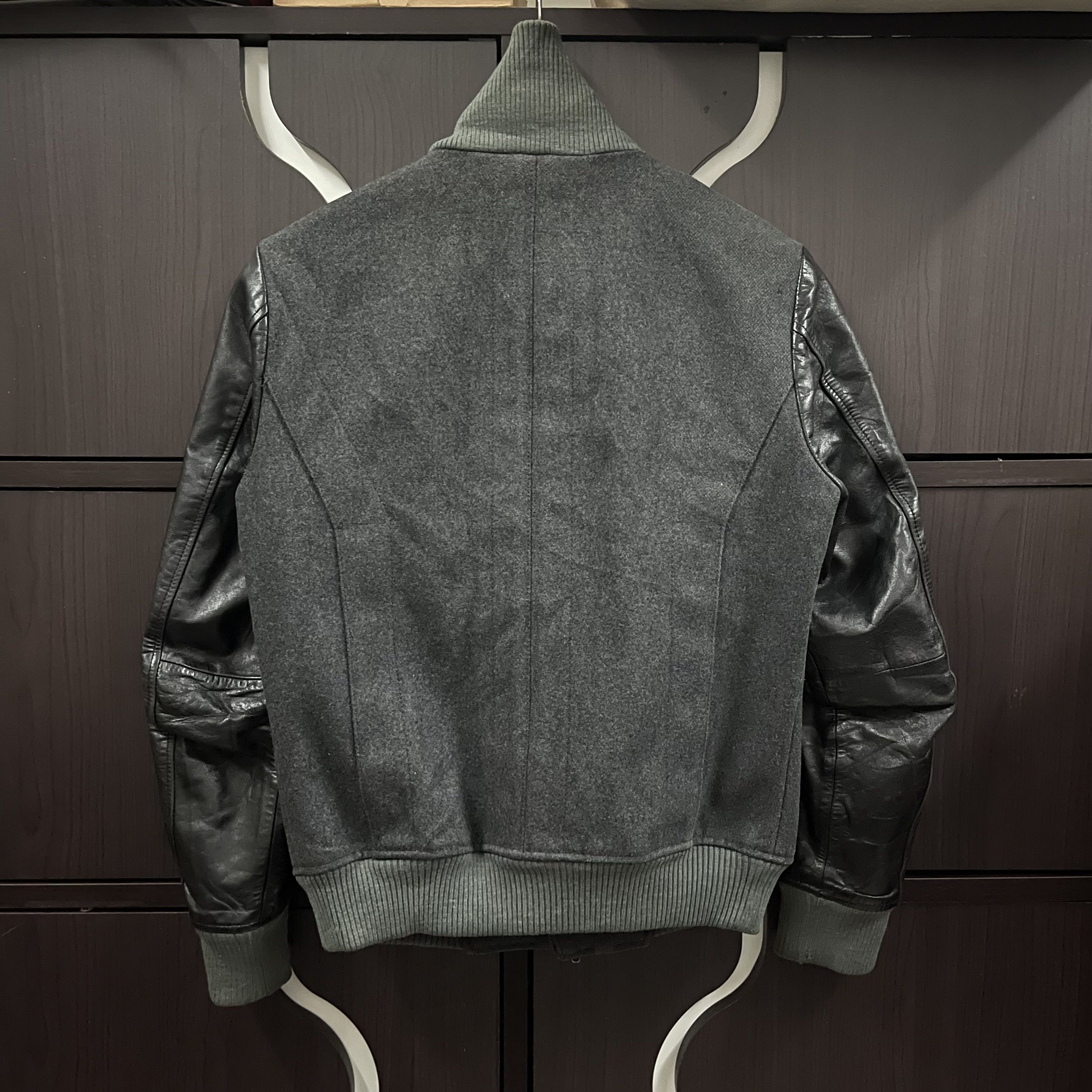 14th Addiction Shellac Wool Horse Sleeve Leather Bikers Jacket Size US S / EU 44-46 / 1 - 8 Thumbnail