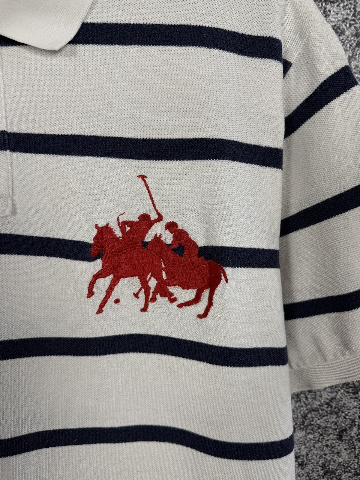 Polo Ralph Lauren Vintage Polo Ralph Lauren Striped Polo Shirt Big Pony XL Size US XL / EU 56 / 4 - 6 Thumbnail