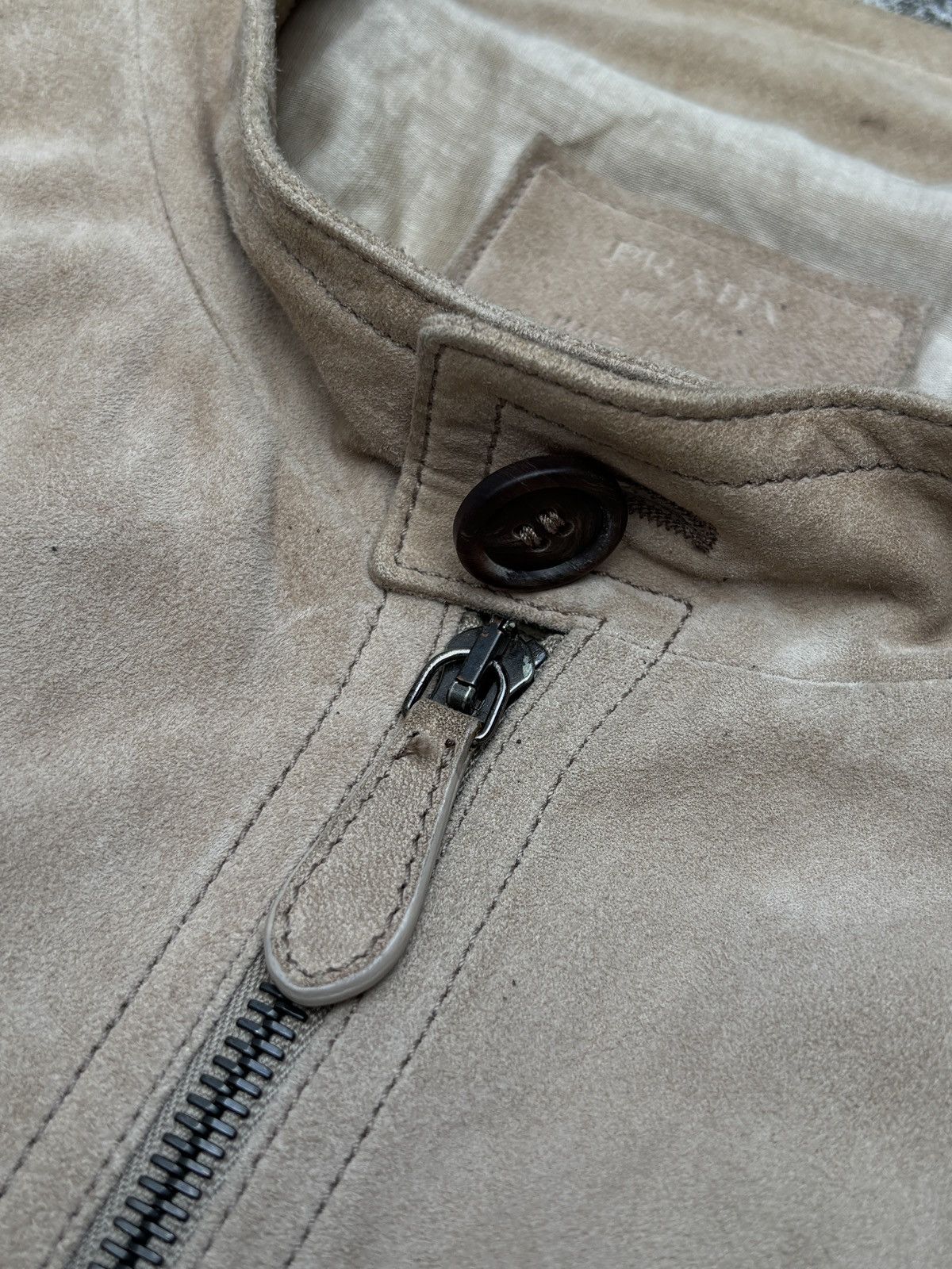 Prada 2009 Suede Leather Jacket Size US L / EU 52-54 / 3 - 7 Thumbnail