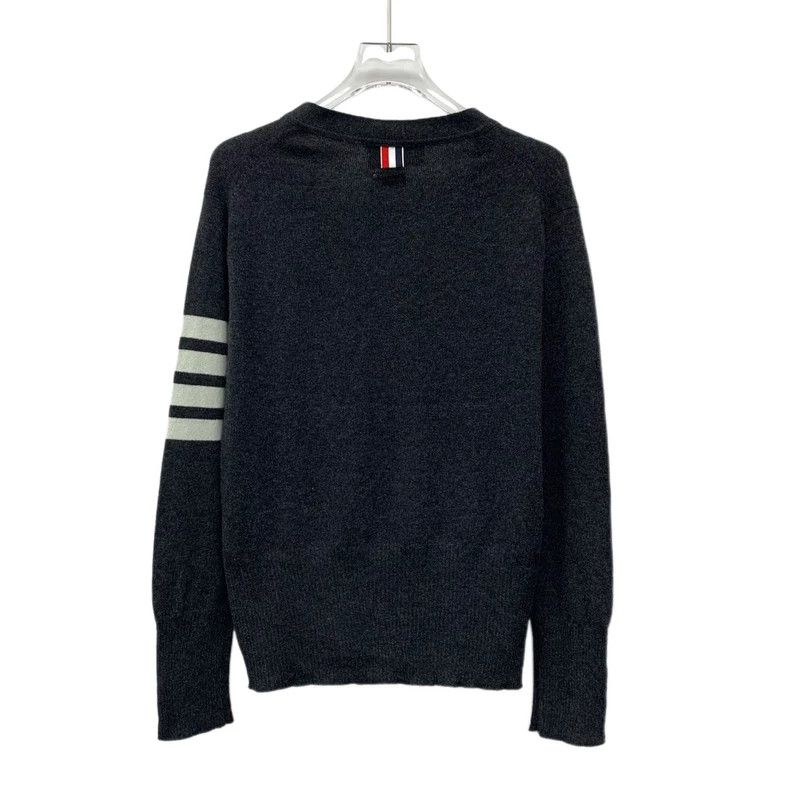 Thom Browne Thom browne Size1 Dark gray classic four-bar cashmere V-nec Size S / US 4 / IT 40 - 2 Thumbnail