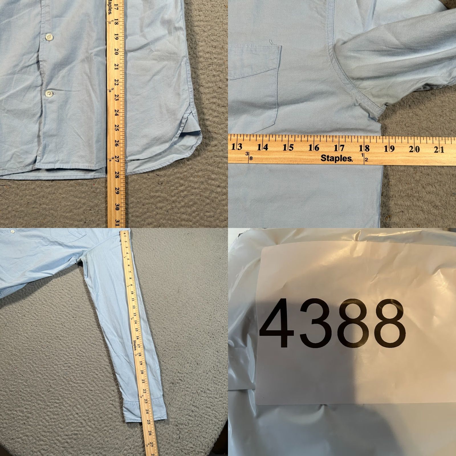 Allsaints AllSaints Sawyer Shirt Mens Small Blue Oxford Tailored Modern Minimal Slim Fit Shirt Size US S / EU 44-46 / 1 - 8 Thumbnail