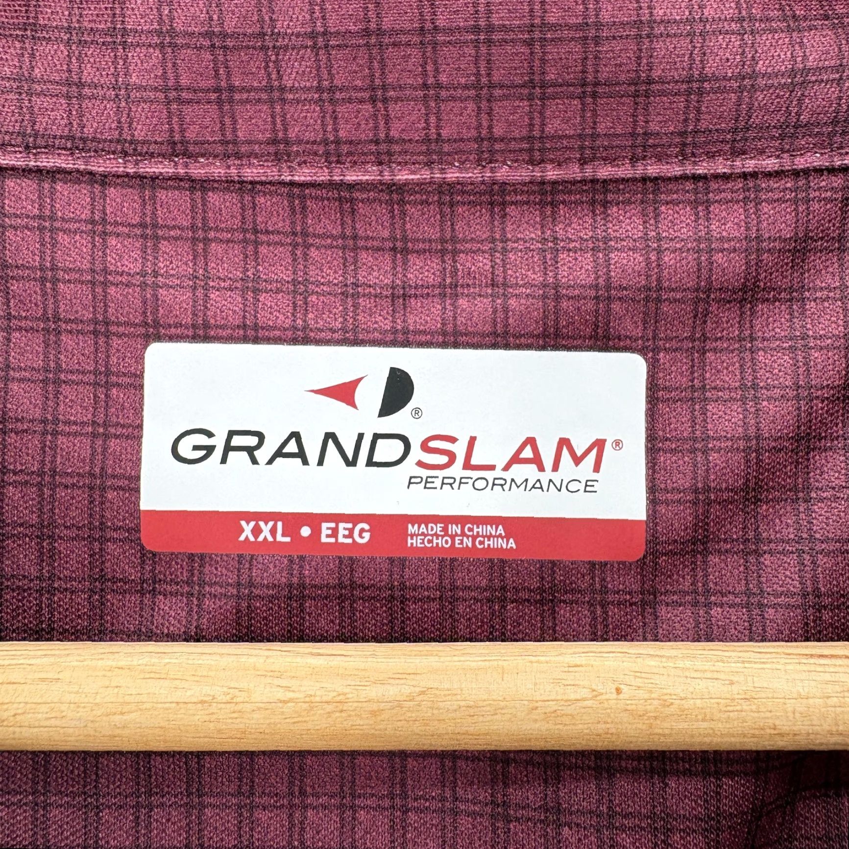 Vintage Grand Slam Performance Polo Shirt Mens 2XL Wine Red Check Golf UPF 50 Stretch Polo Shirt Mens 2XL Wine Red Check Golf UPF 50 Stretch Size US XXL / EU 58 / 5 - 3 Thumbnail