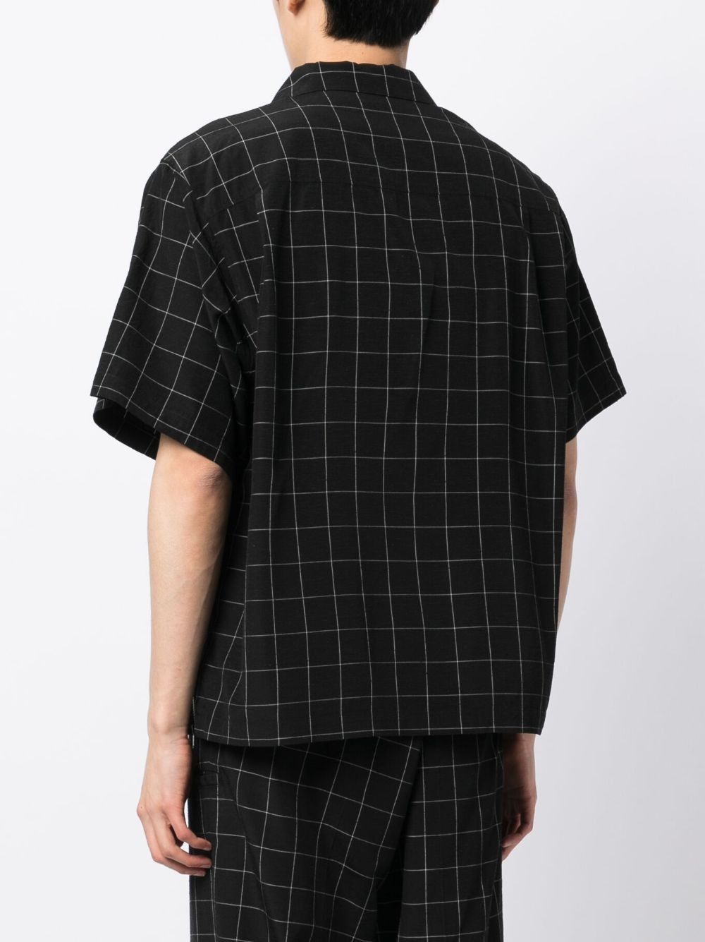 o1w1db10125 Check Pattern Silk Blend Shirt in Black