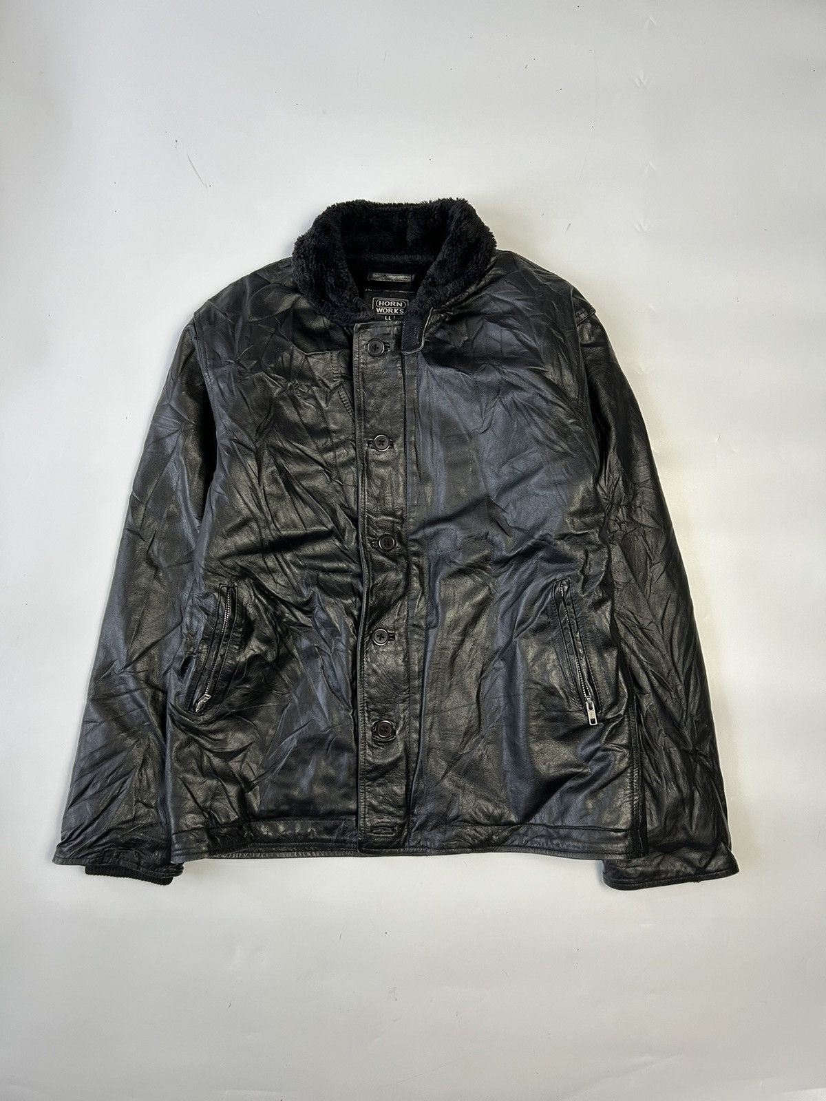 Japanese Brand HORN WORKS LEATHER JACKET Size US XL / EU 56 / 4 - 1 Thumbnail