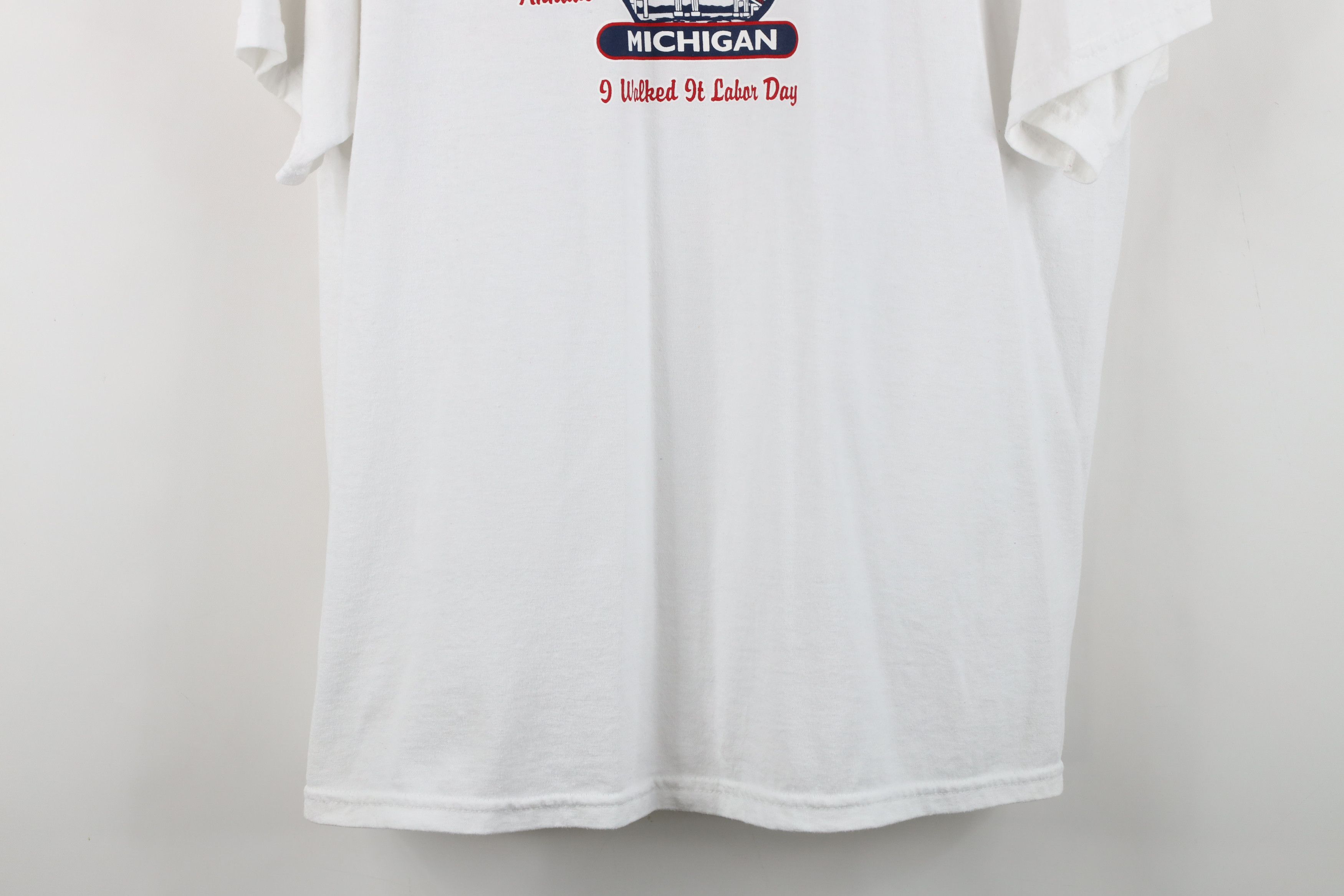 Vintage Vintage Y2K Bridge Walk Michigan Labor Day T-Shirt White Size US XL / EU 56 / 4 - 3 Thumbnail
