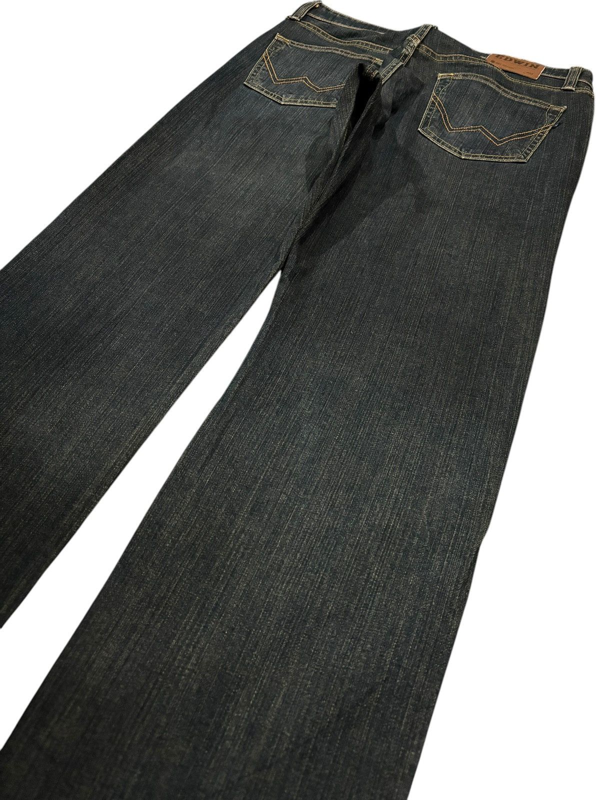 Edwin × Japanese Brand Vintage Y2k Edwin 403 Made In Japan Straight Cut Jeans Size US 33 - 5 Thumbnail