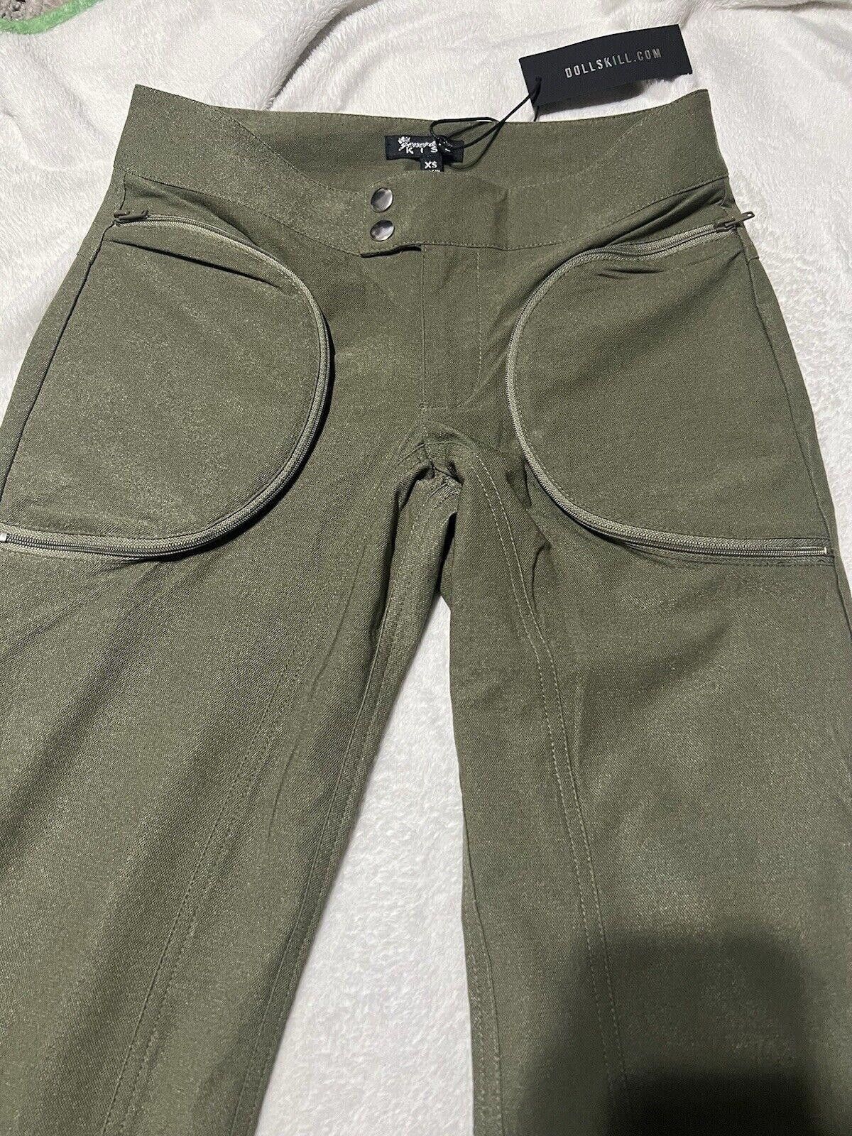 Designer XS Generation KISS Nicolette Cargo Pants Army Green Size 26" / US 2 / IT 38 - 2 Thumbnail