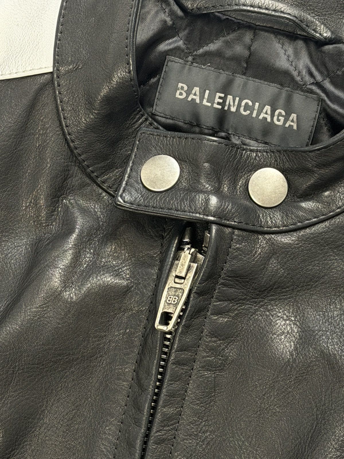 Balenciaga Balenciaga Shrunk Racer Jacket Black Leather Size M / US 6-8 / IT 42-44 - 9 Thumbnail