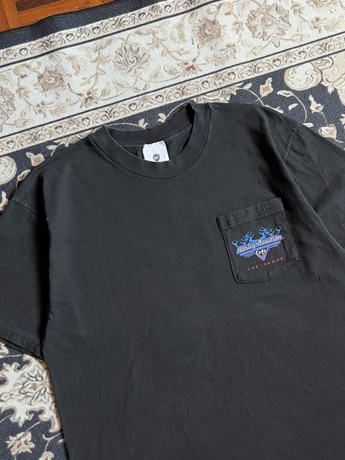Harley Davidson × Vintage Vintage 1998 Harley Davidson Cafe Tee Size US L / EU 52-54 / 3 - 6 Thumbnail