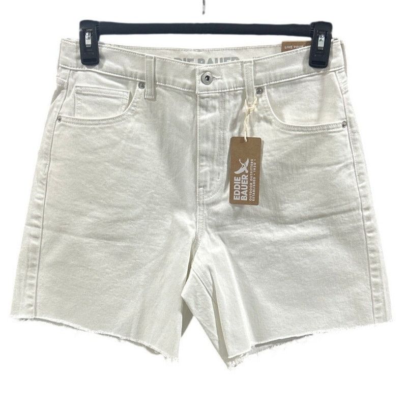 Eddie Bauer New Eddie Bauer Women Size 10 White Cutoff Denim Shorts Size 32" / US 10 / IT 46 - 1 Thumbnail
