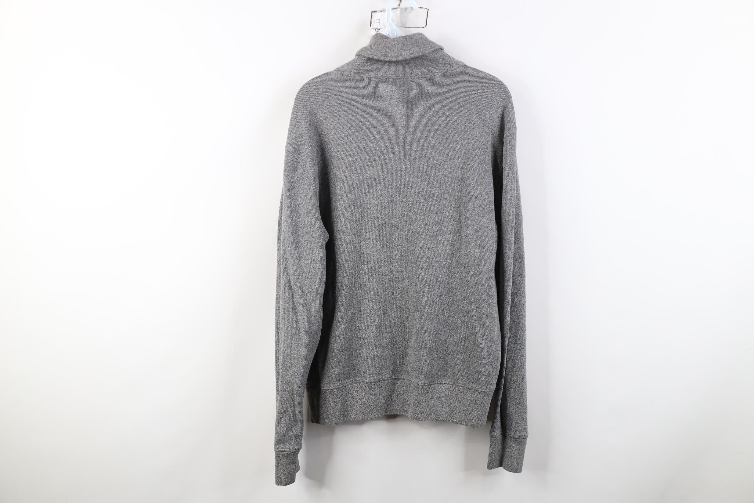 Polo Ralph Lauren Vintage 90s Ralph Lauren Cotton Knit Shawl Sweater Gray Size US M / EU 48-50 / 2 - 10 Thumbnail
