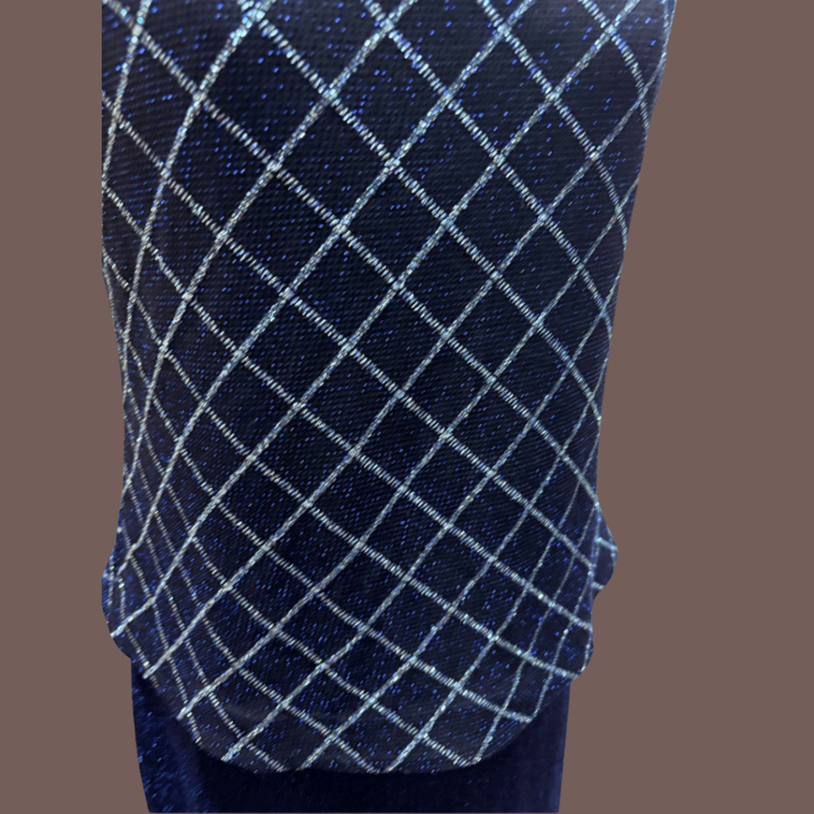 Alex Evenings VTG Metallic Gown | Alex Evenings Navy Silver | 90s Y2K Glam Size L / US 10 / IT 46 - 5 Thumbnail