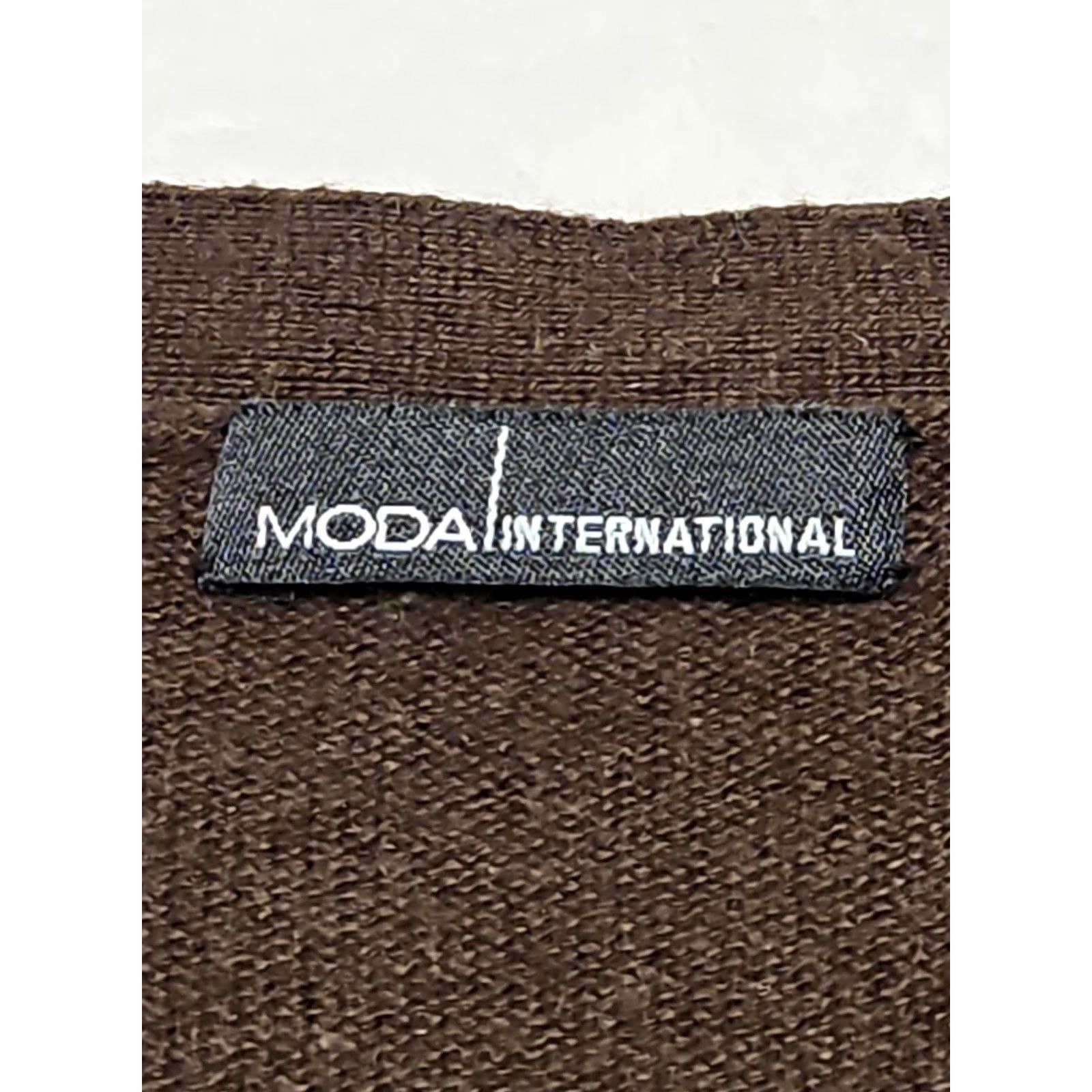 Vintage Moda International Cardigan Women’s Large Chocolate Brown Silk Cashmere Blend Crew Neck Button Front Solid Brown Vintage No Size L / US 10 / IT 46 - 5 Thumbnail