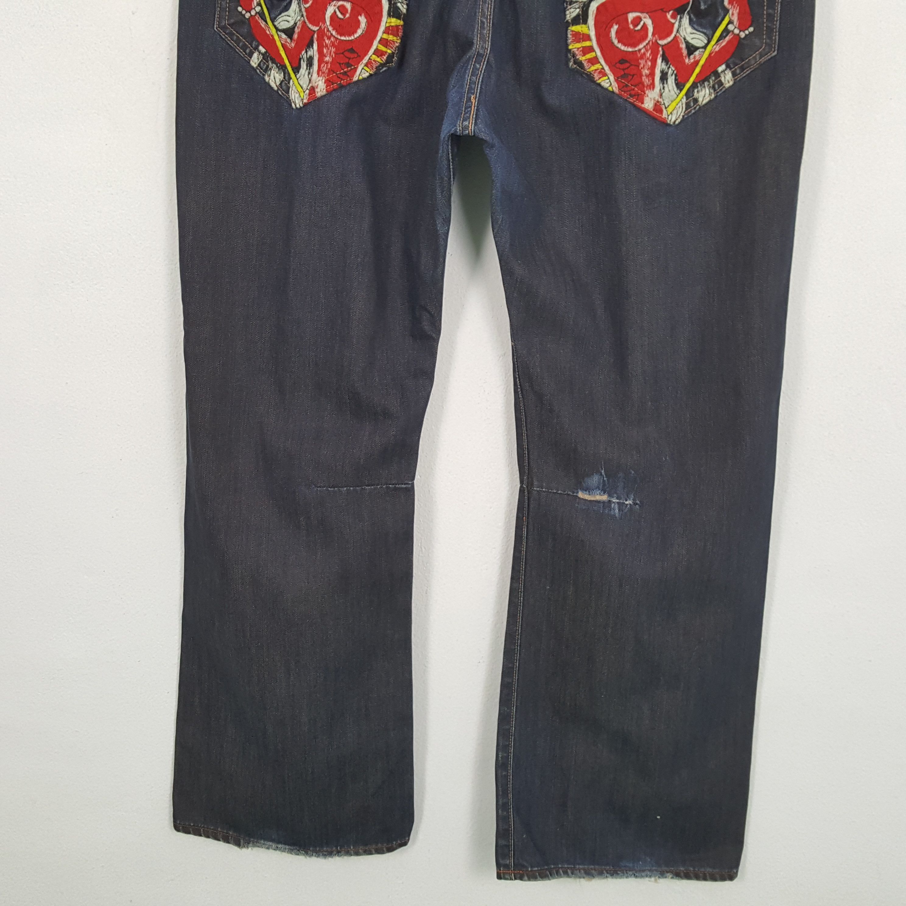 Christian Audigier × Ed Hardy × Vintage Vintage ED HARDY By Christian Audigier Designer Denim Jeans Size US 39 - 3 Thumbnail