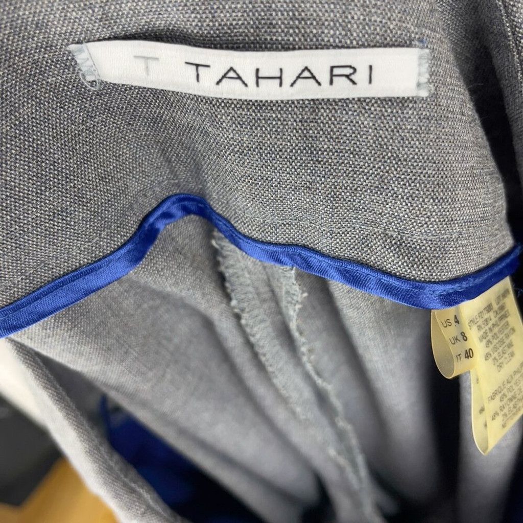 Other T TAHARI Office Academia Slightly Flared Gray Trouser Size 4 Size 27" / US 4 / IT 40 - 6 Thumbnail