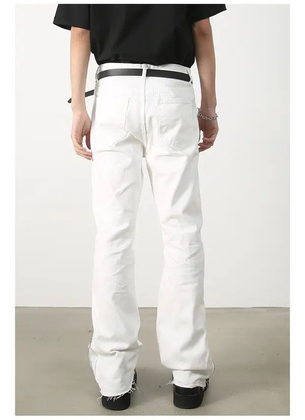 Japanese Brand Men's loose straight raw edge casual flared jeans Size US 32 / EU 48 - 5 Thumbnail
