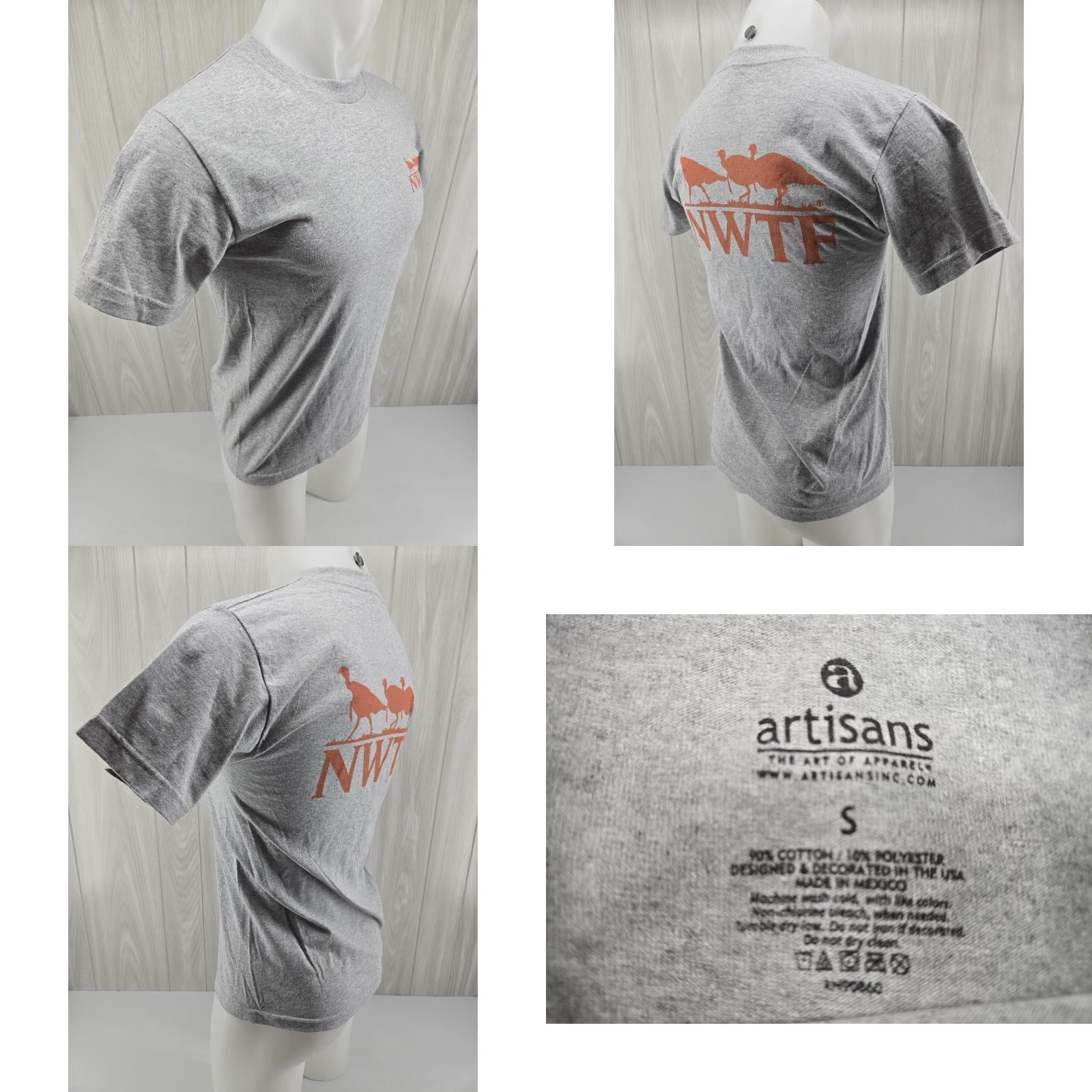 Vintage National Wild Turkey Federation Gray T Shirt Mens Size SMALL Size US S / EU 44-46 / 1 - 8 Thumbnail