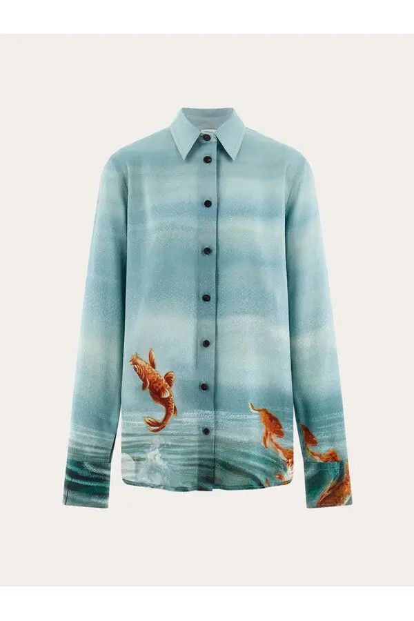 Salvatore Ferragamo o1y0426 Patterned Shirt in Multicolor Size M / US 6-8 / IT 42-44 - 1 Thumbnail