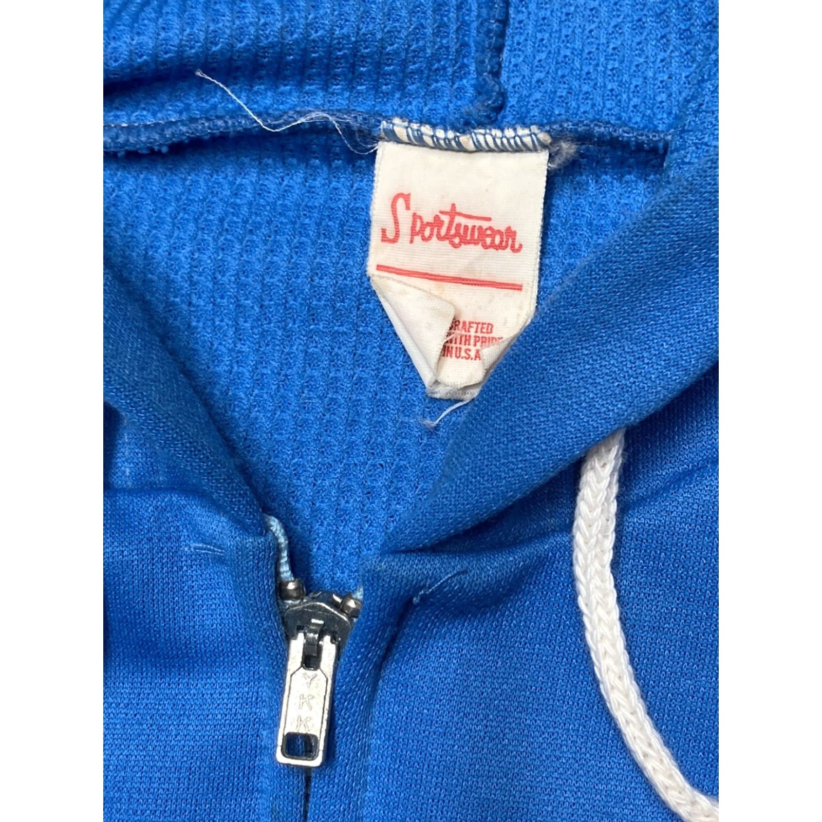 J Brand VINTAGE Vintage sportswear brand waffle knit hoodie thermal zip light blue 70s 80s Large Size US L / EU 52-54 / 3 - 3 Thumbnail