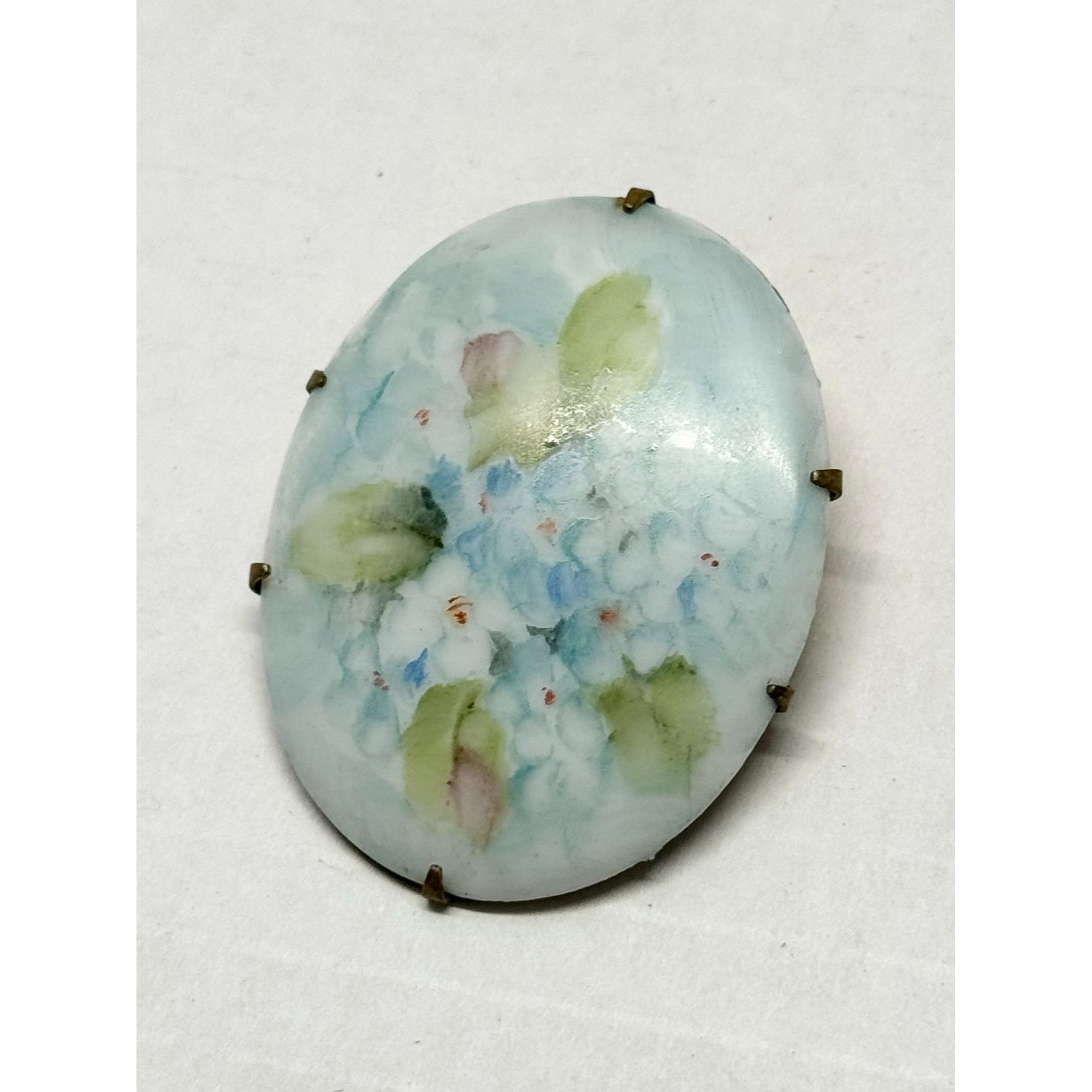 Vintage Estate porcelain flower brooch pin Size ONE SIZE - 6 Thumbnail