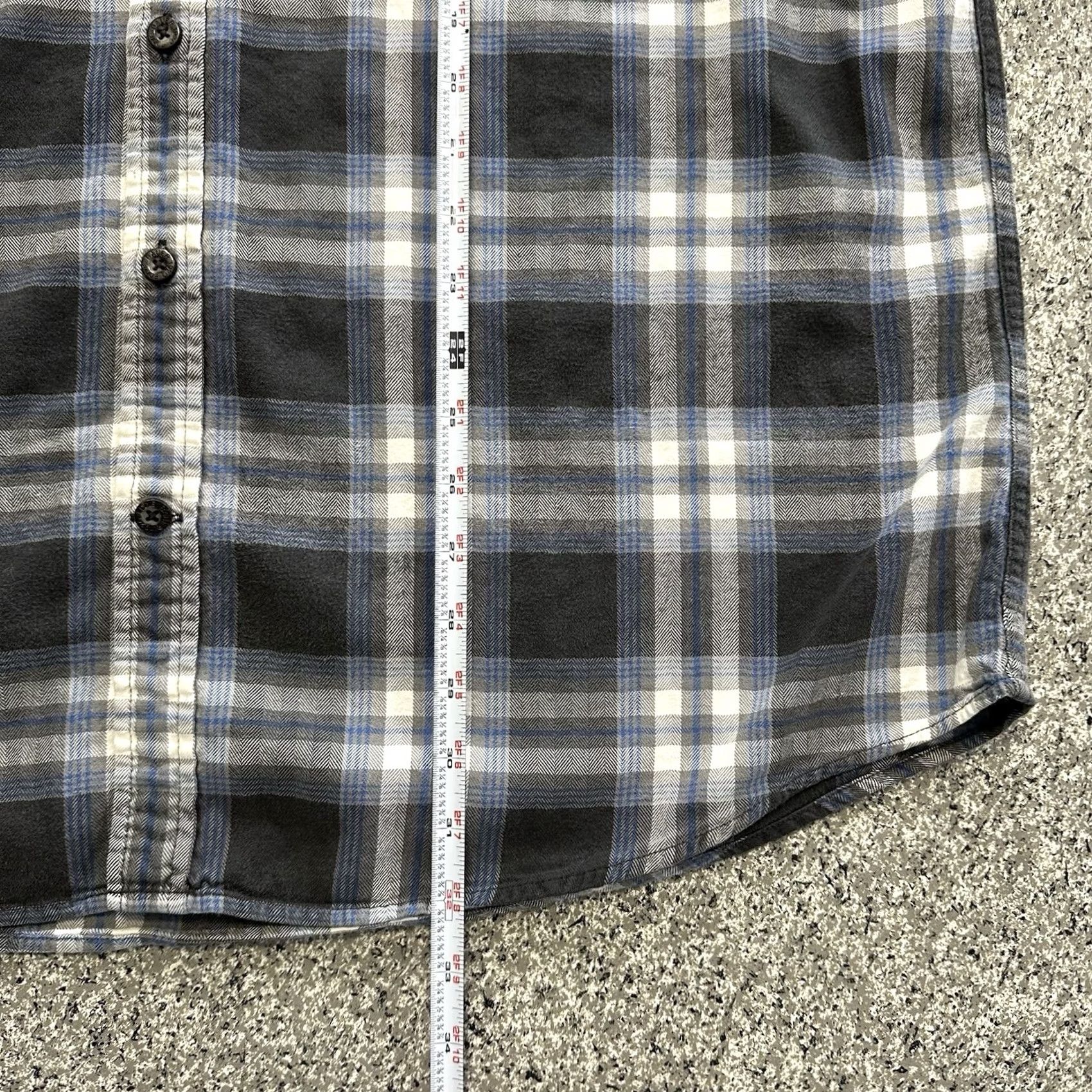 Eddie Bauer Eddie Bauer Flannel Shirt Mens XLT Tall Relaxed Fit LS Button Up Grey Blue Plaid Size US XL / EU 56 / 4 - 6 Thumbnail