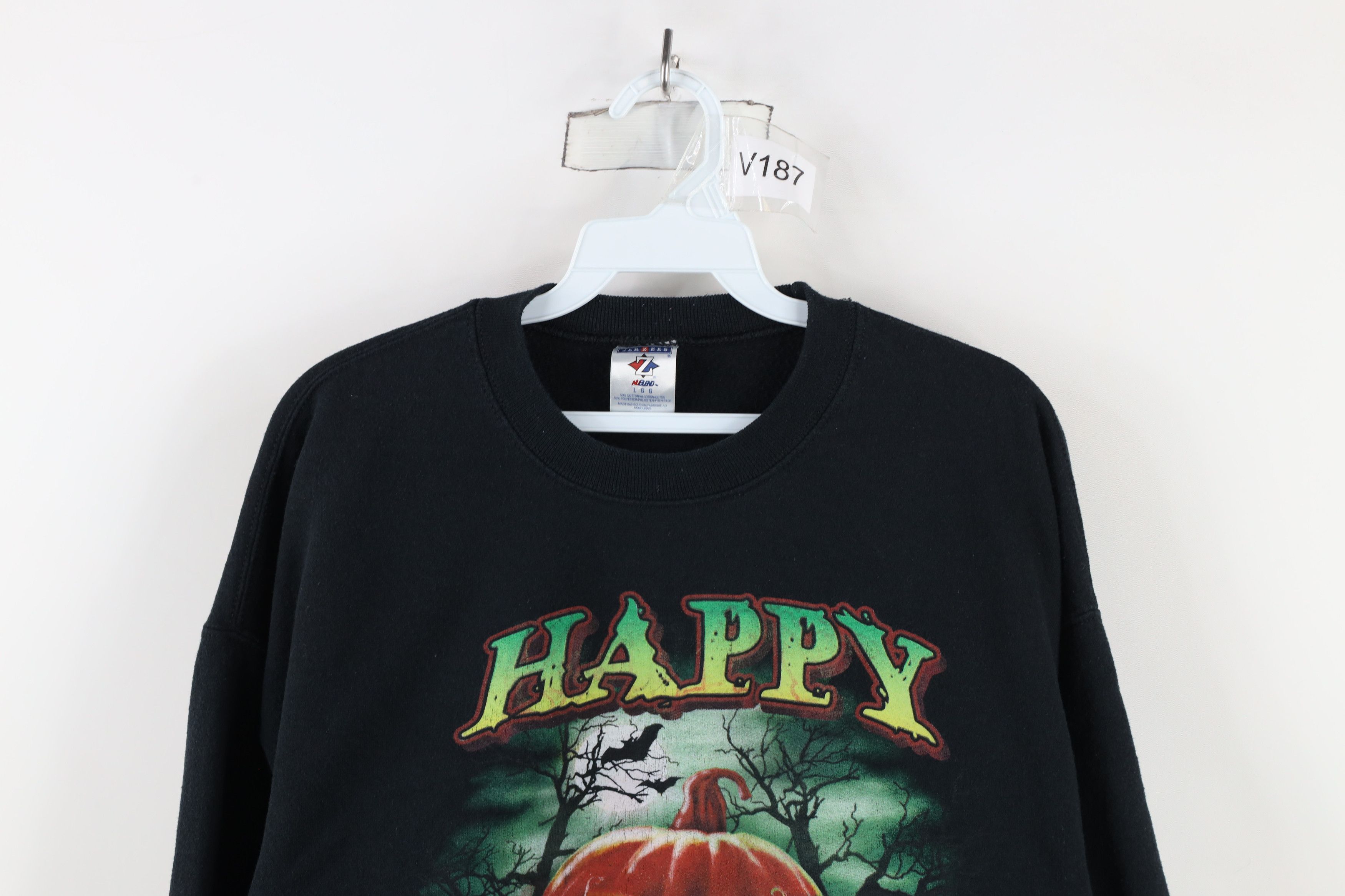 Vintage Vintage 90s Streetwear Halloween Pumpkin Sweatshirt Black Size US L / EU 52-54 / 3 - 2 Thumbnail