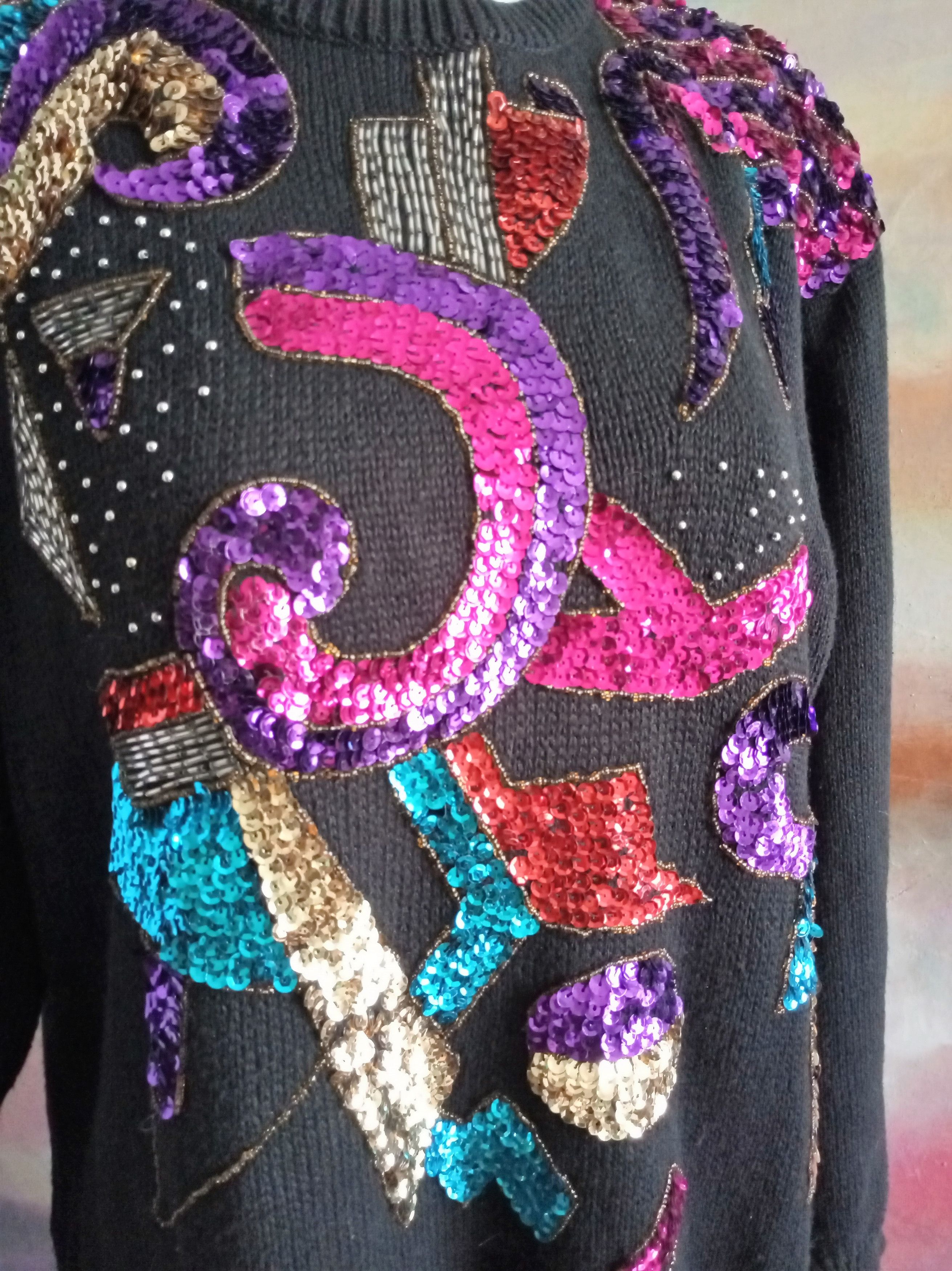 Vintage Unisex True Vintage Sequin Sweater Size ONE SIZE - 6 Thumbnail