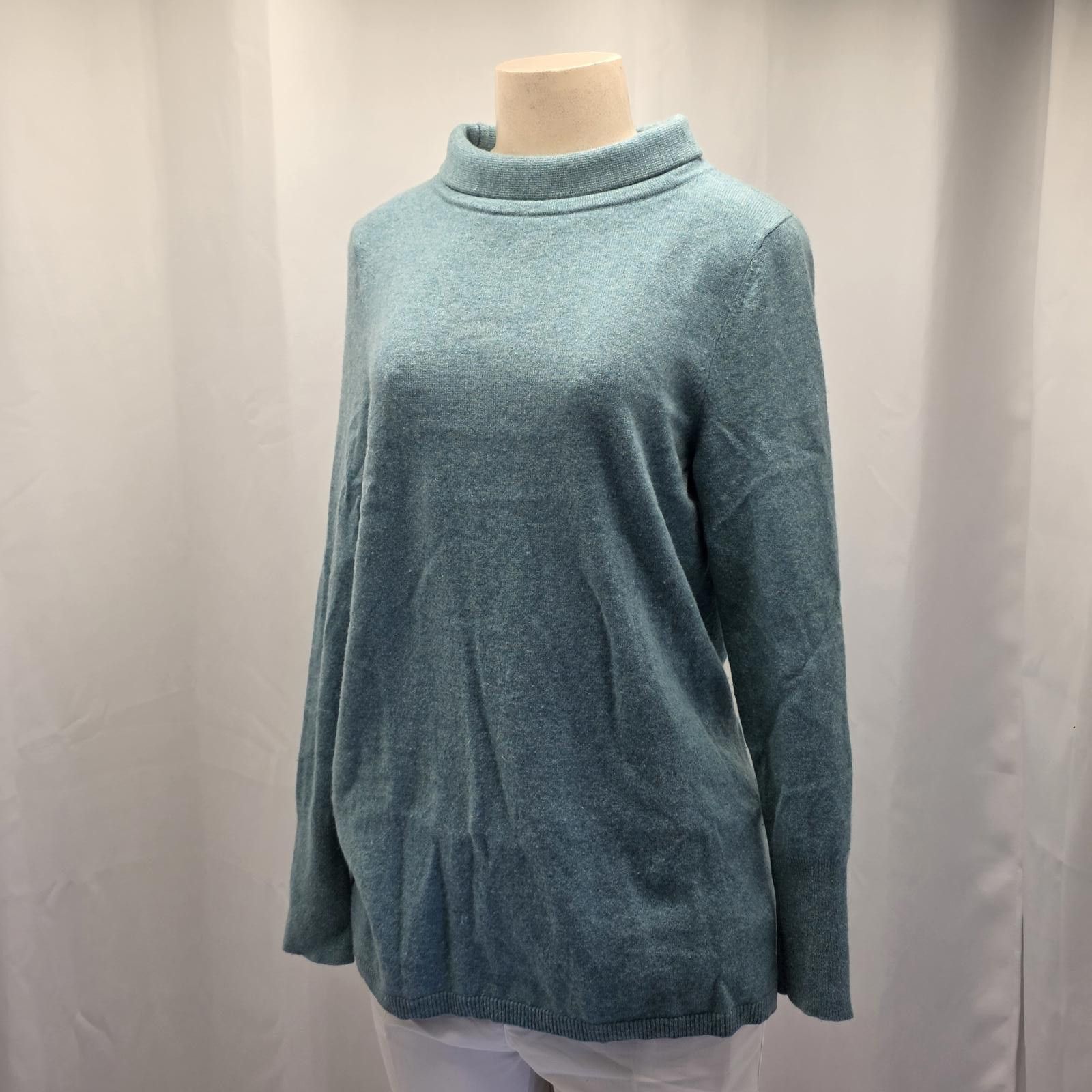 Other Talbots Pure Cashmere Turtleneck Sweater Light Blue Aqua Size L / US 10 / IT 46 - 1 Thumbnail