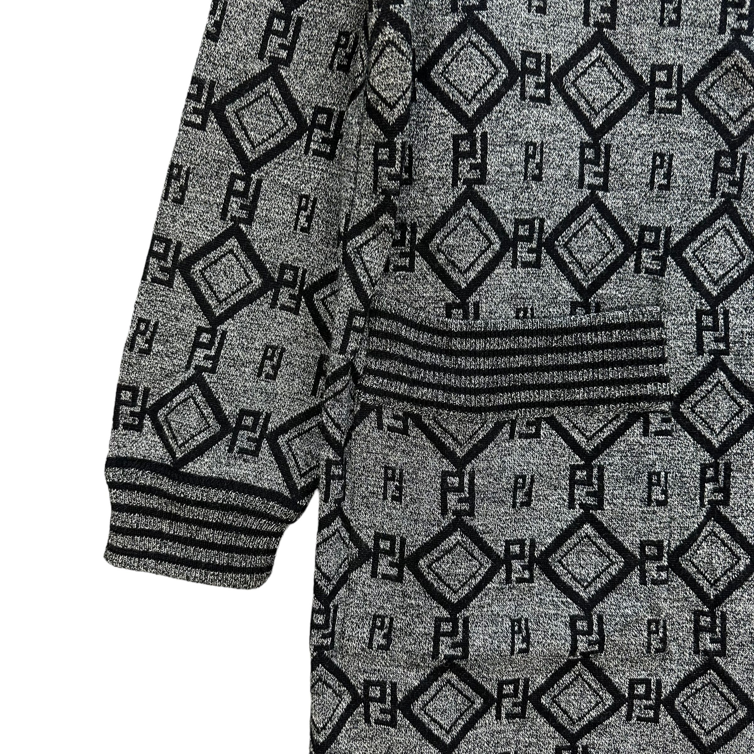 Japanese Brand FREDO Paris Monogram Hooded Long Jacket #A8-0199 Size L / US 10 / IT 46 - 4 Thumbnail