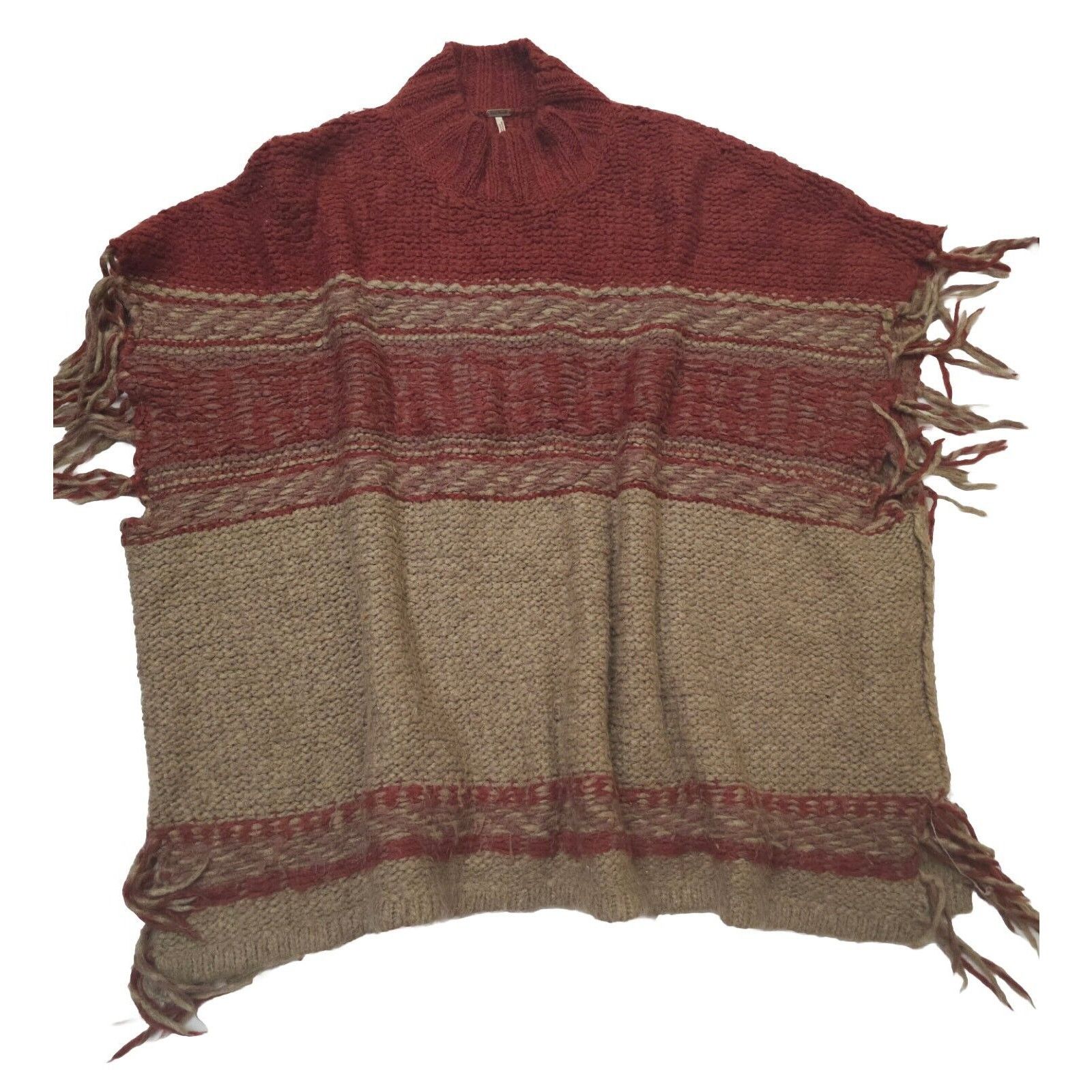 Free People Free People Labyrinth Wool Angora Blend Knit Poncho sweater Size XS / US 0-2 / IT 36-38 - 3 Thumbnail