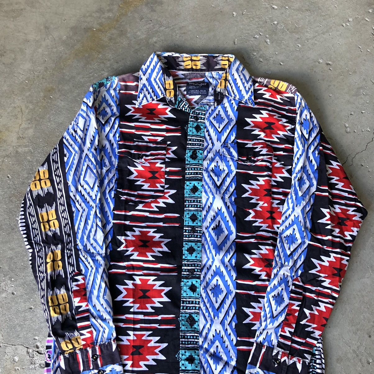 Vintage Vintage 90s Wrangler Western Shirt Aztec Style Pattern | Grailed