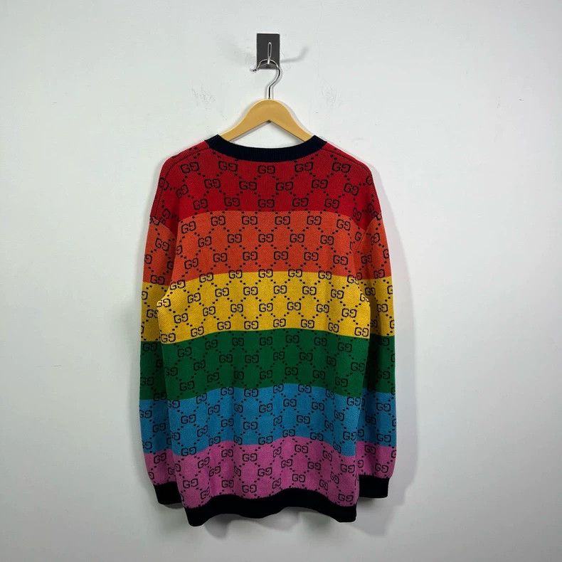 Gucci Gucci Double G full logo rainbow round-neck wool sweater 25 Size US S / EU 44-46 / 1 - 2 Thumbnail