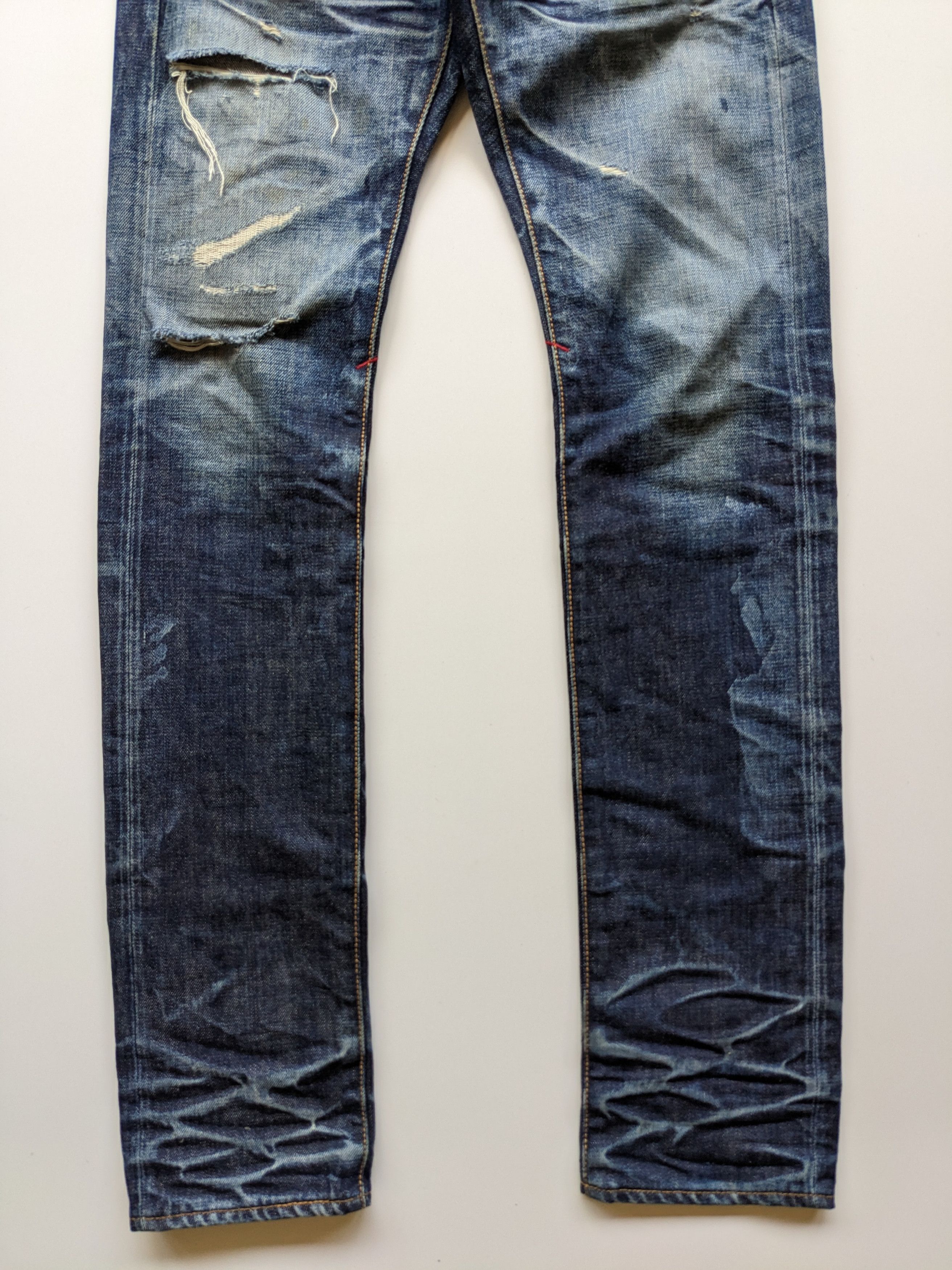 Japanese Brand Deeta faded clawmark indigo jeans Size US 30 / EU 46 - 4 Thumbnail