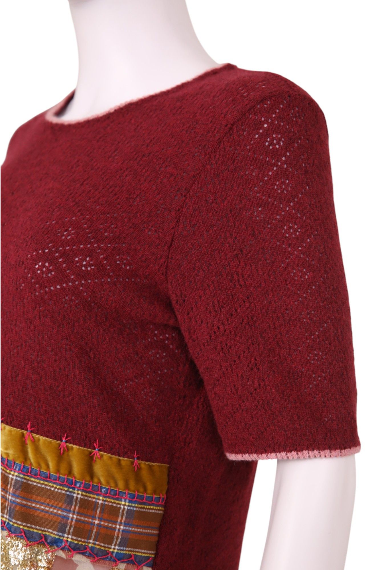 John Galliano F/W 2002 Red Floral Knitted Tee Size S / US 4 / IT 40 - 4 Thumbnail
