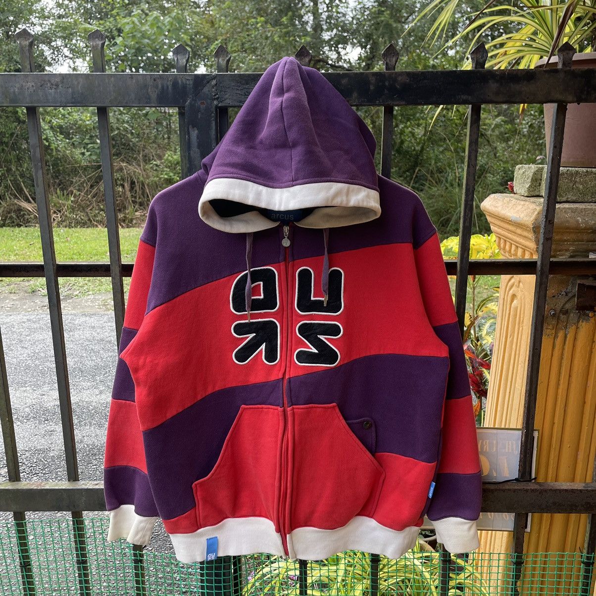 🔥🇯🇵Arcus Big Logo Nice Striped Full Zipper Pullover Hoodie