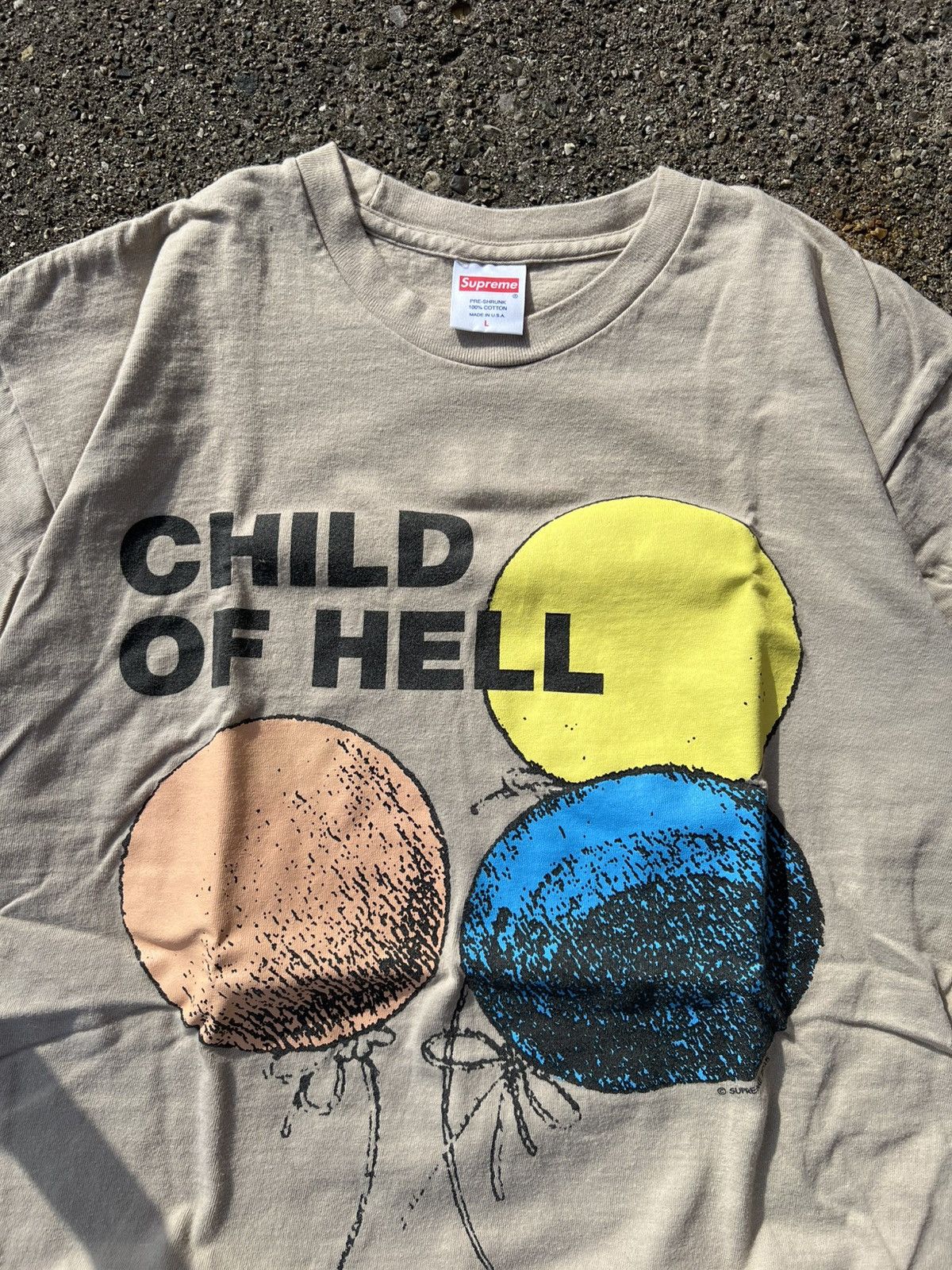 Supreme 2015 Supreme Child of Hell Tee T Shirt Tan size L Size US L / EU 52-54 / 3 - 2 Thumbnail
