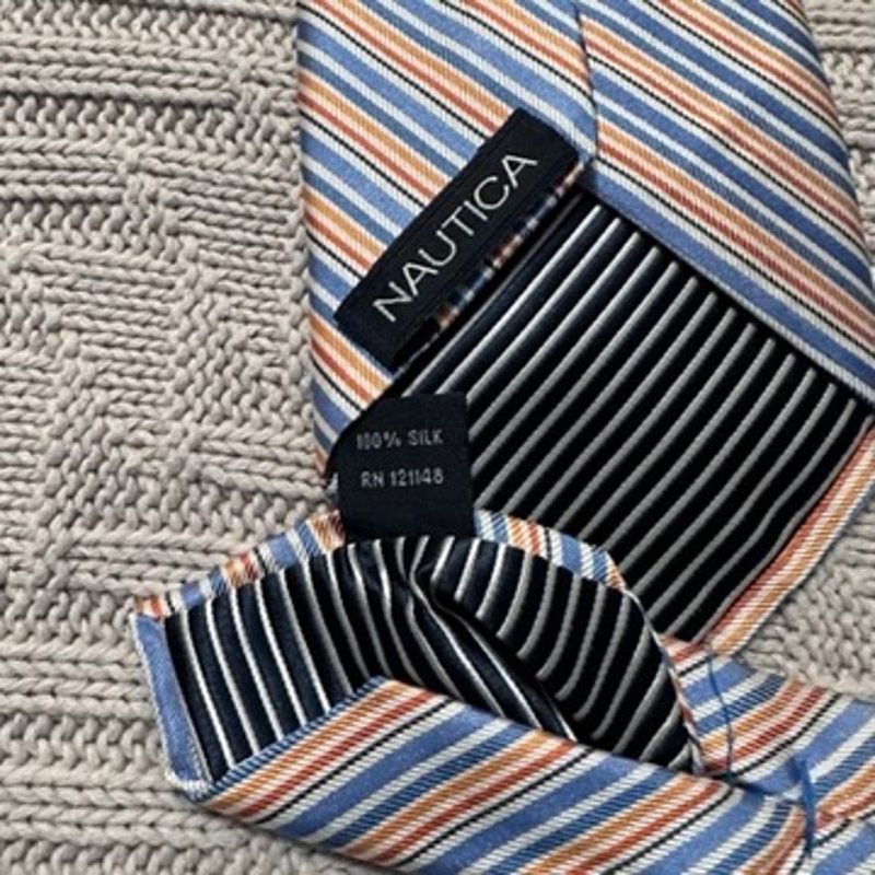 Nautica Nautica blue and orange micro striped silk tie Size ONE SIZE - 3 Thumbnail