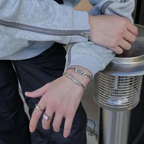 Jewelry Thorn Cuff Silver Chain Bracelet Size ONE SIZE - 3 Thumbnail