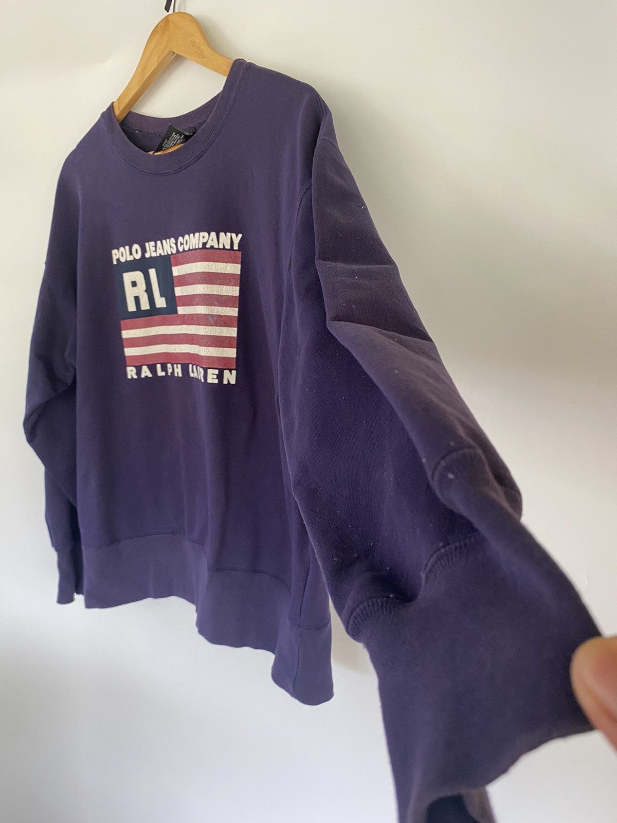 Polo Ralph Lauren × Ralph Lauren × Vintage RL Ralph Lauren USA Sweatshirt Polo Jeans Flag America Logo Size US XL / EU 56 / 4 - 6 Thumbnail