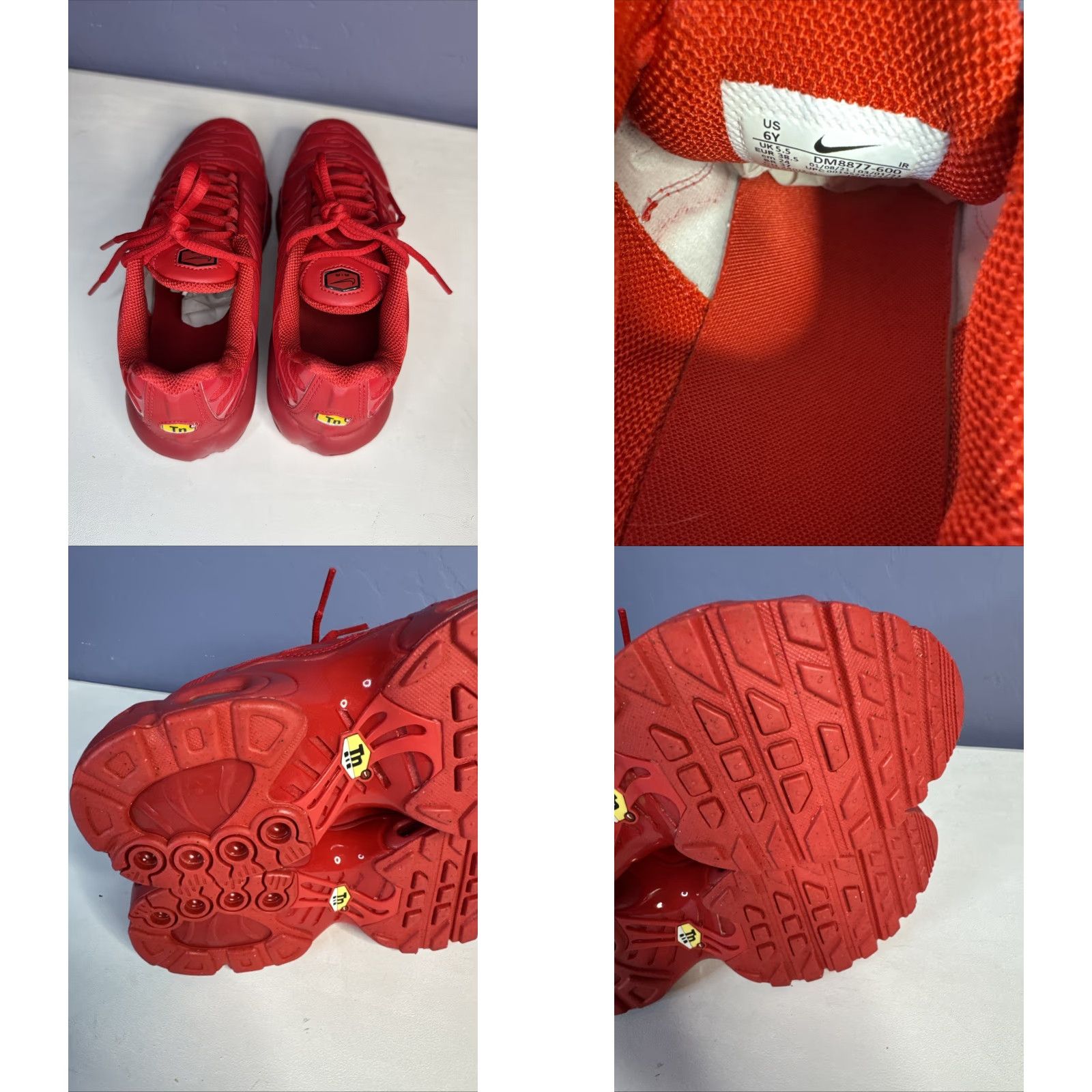 Nike Nike Air Max Plus TN Tuned GS Triple Red University October 6Y Women’s 7.5 Nike Shoes Sneaker Womens Athletic Lace Up Textured Red 80s 90s Size ONE SIZE - 8 Thumbnail