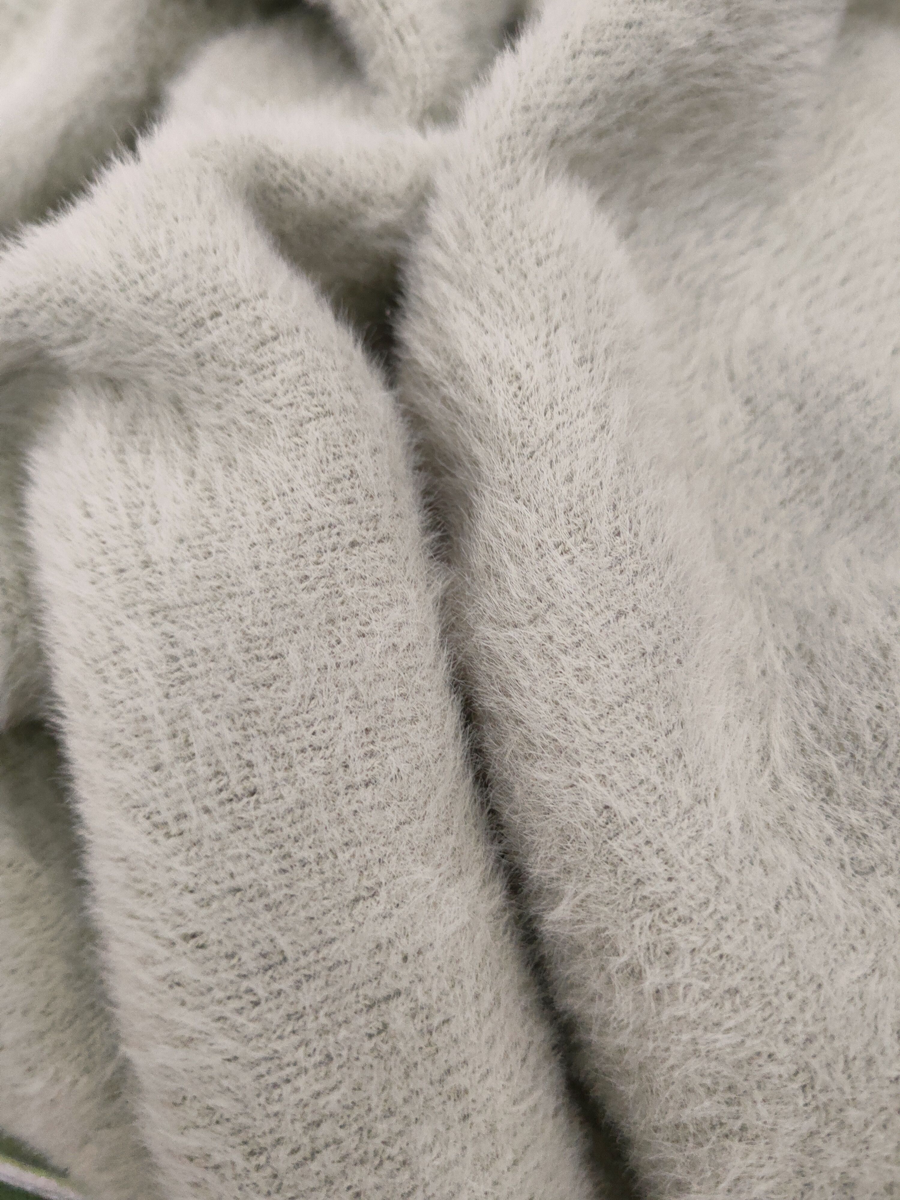 Vintage DL Grove Light Green Fur Mohair Knitwear #46-556 Size L / US 10 / IT 46 - 11 Thumbnail