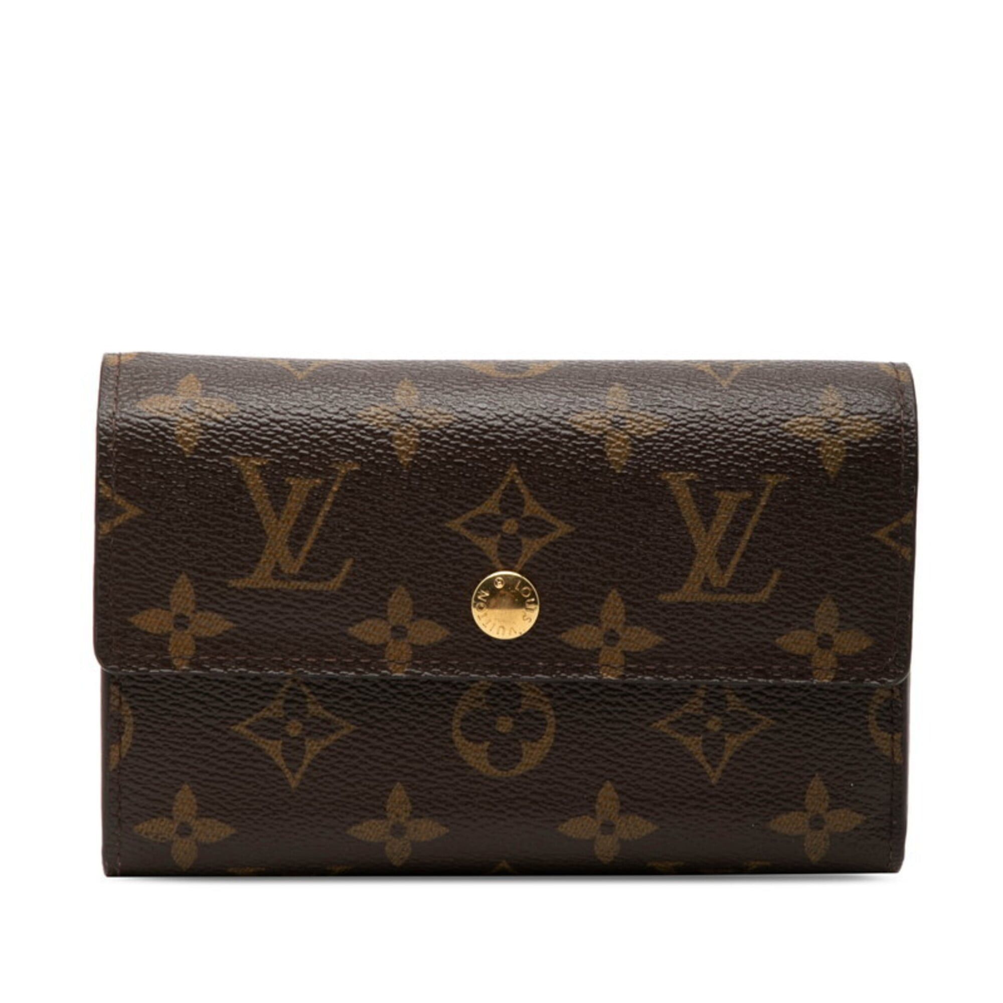 Louis Vuitton Louis Vuitton Monogram Portefeuille Alexandra Tri-fold Wallet M60047 Brown Leather Women's LOUIS VUITTON Size ONE SIZE - 1 Thumbnail